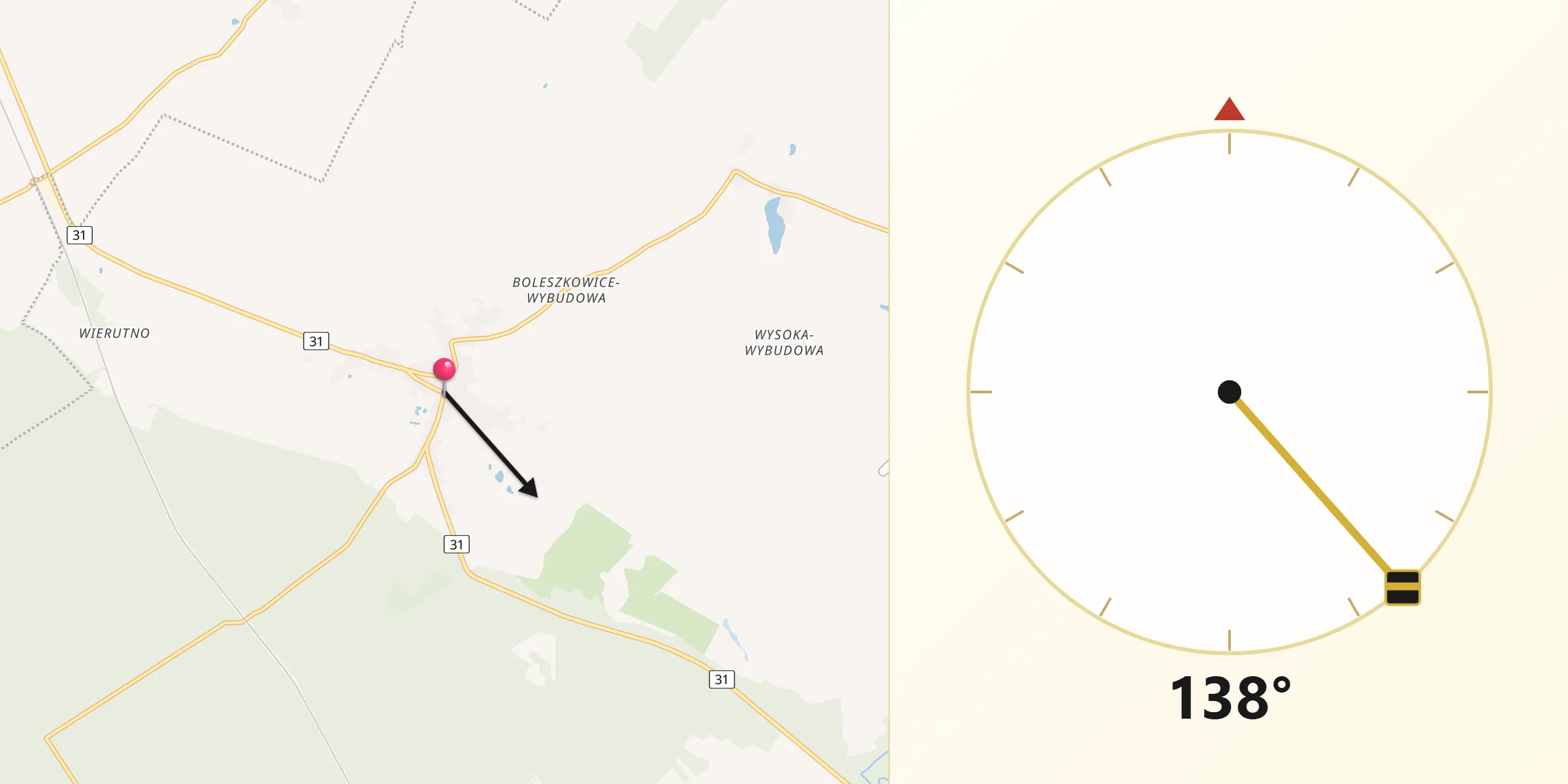 Kierunek Qibla z Boleszkowice