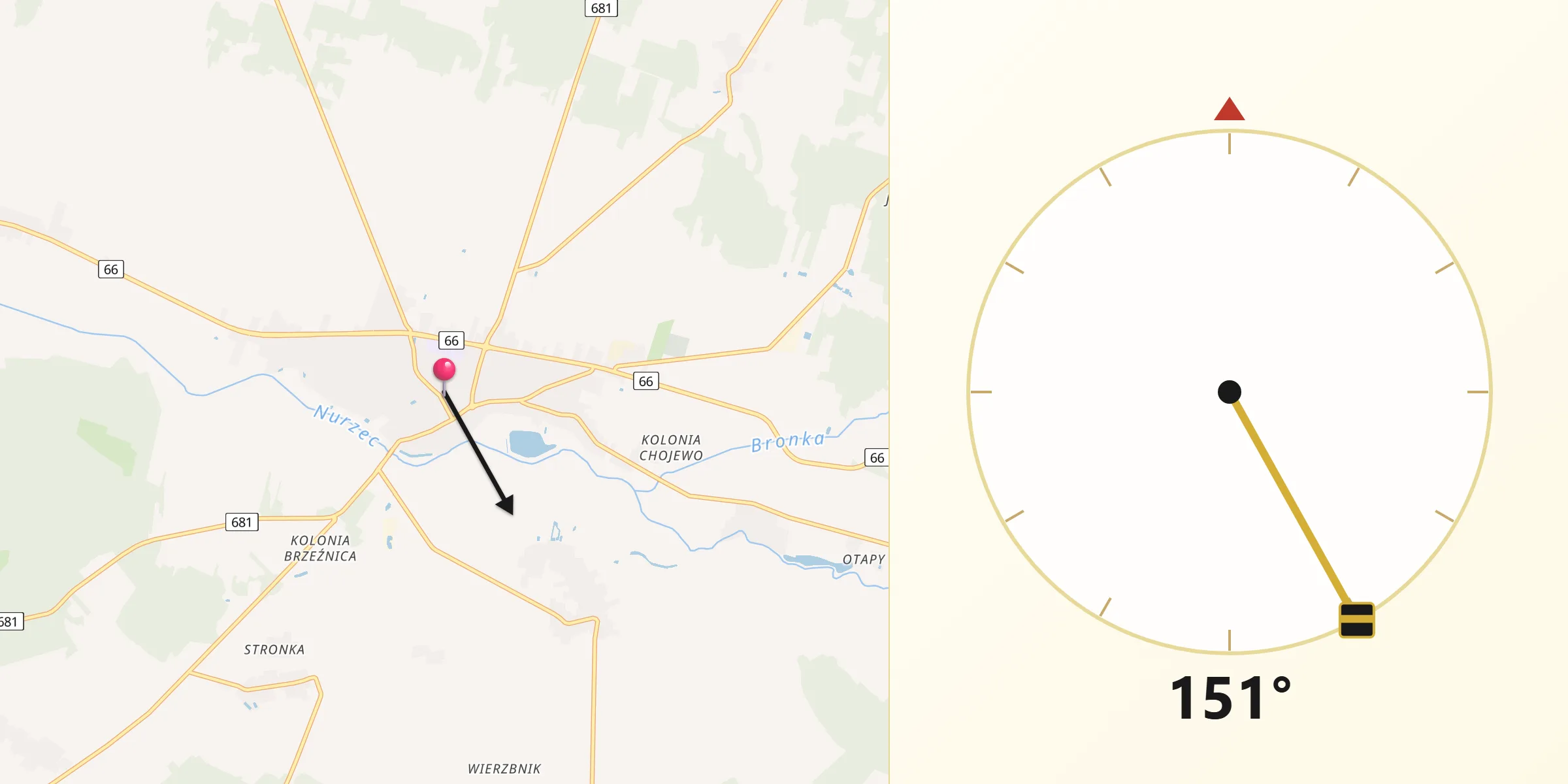 Kierunek Qibla z Brańsk