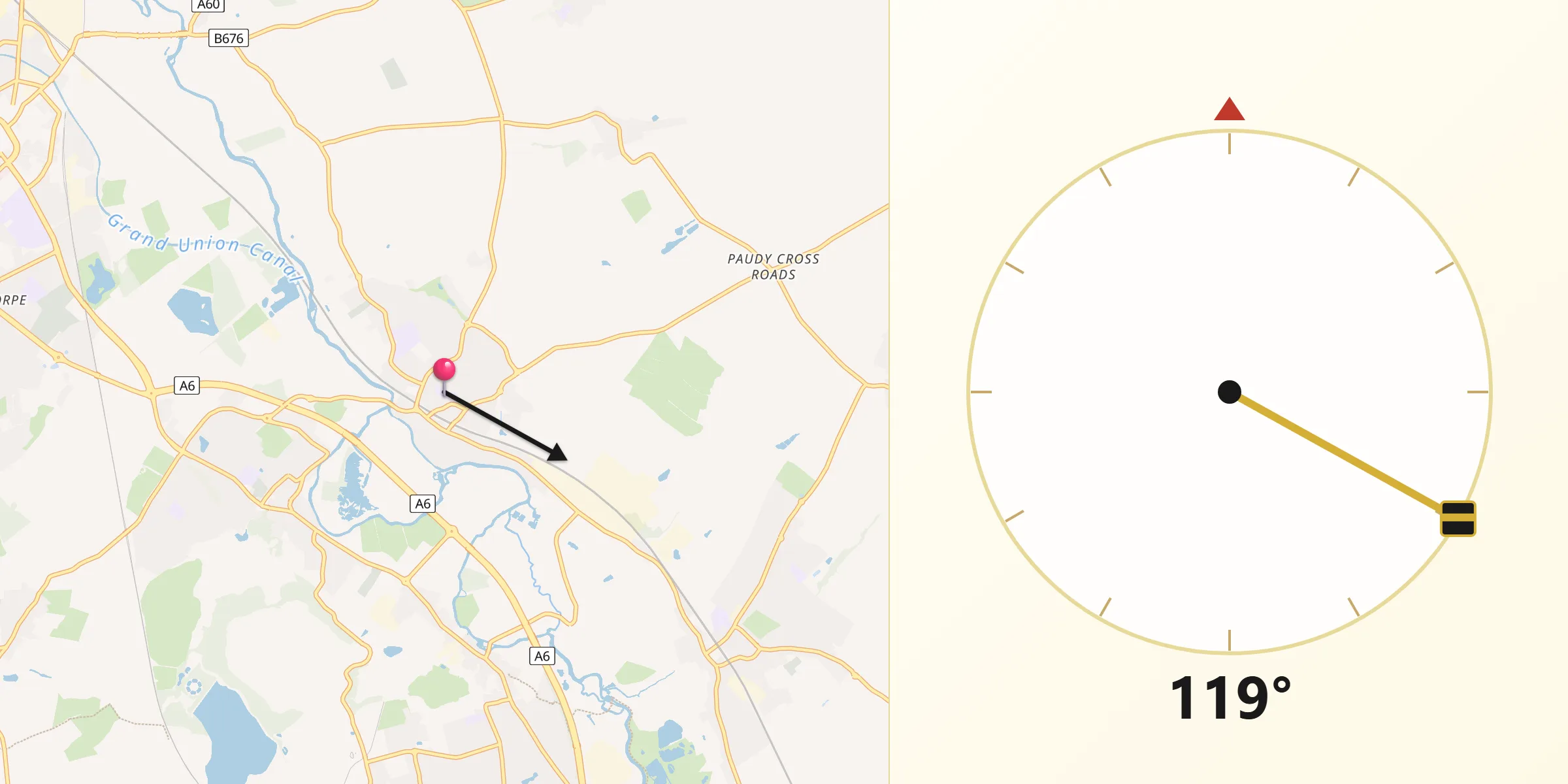 Qibla Direction from Barrow upon Soar