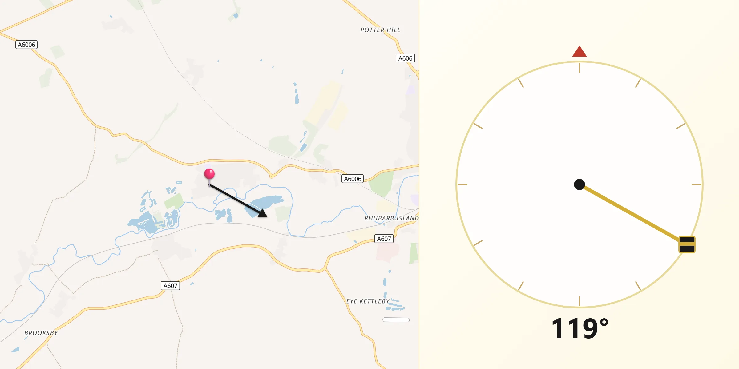 Qibla Direction from Asfordby