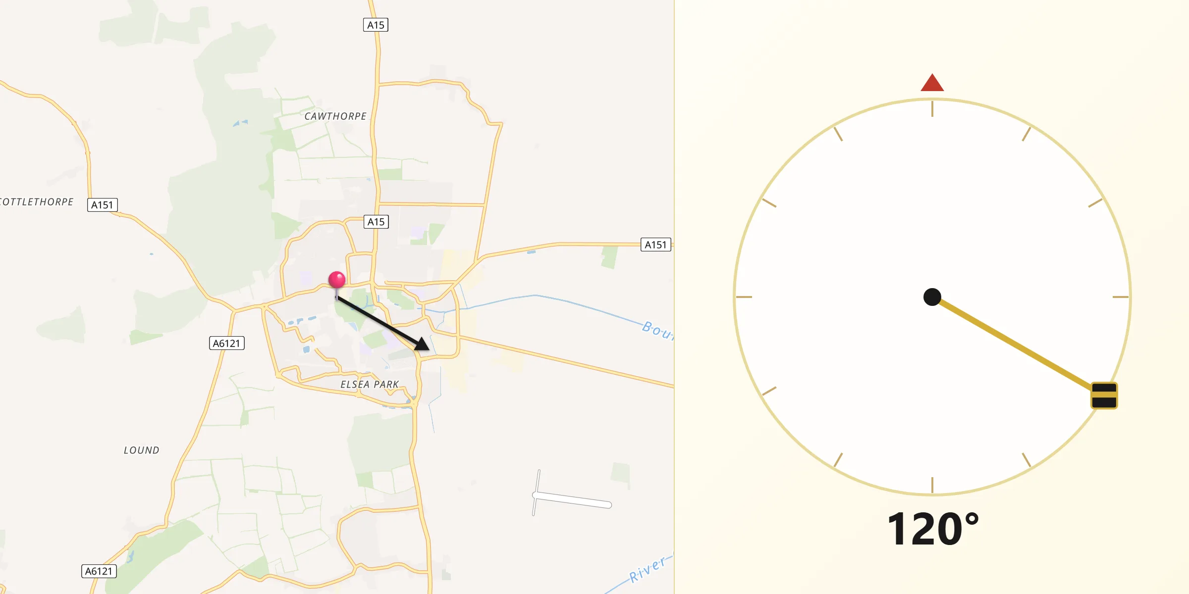 Qibla Direction from Bourne