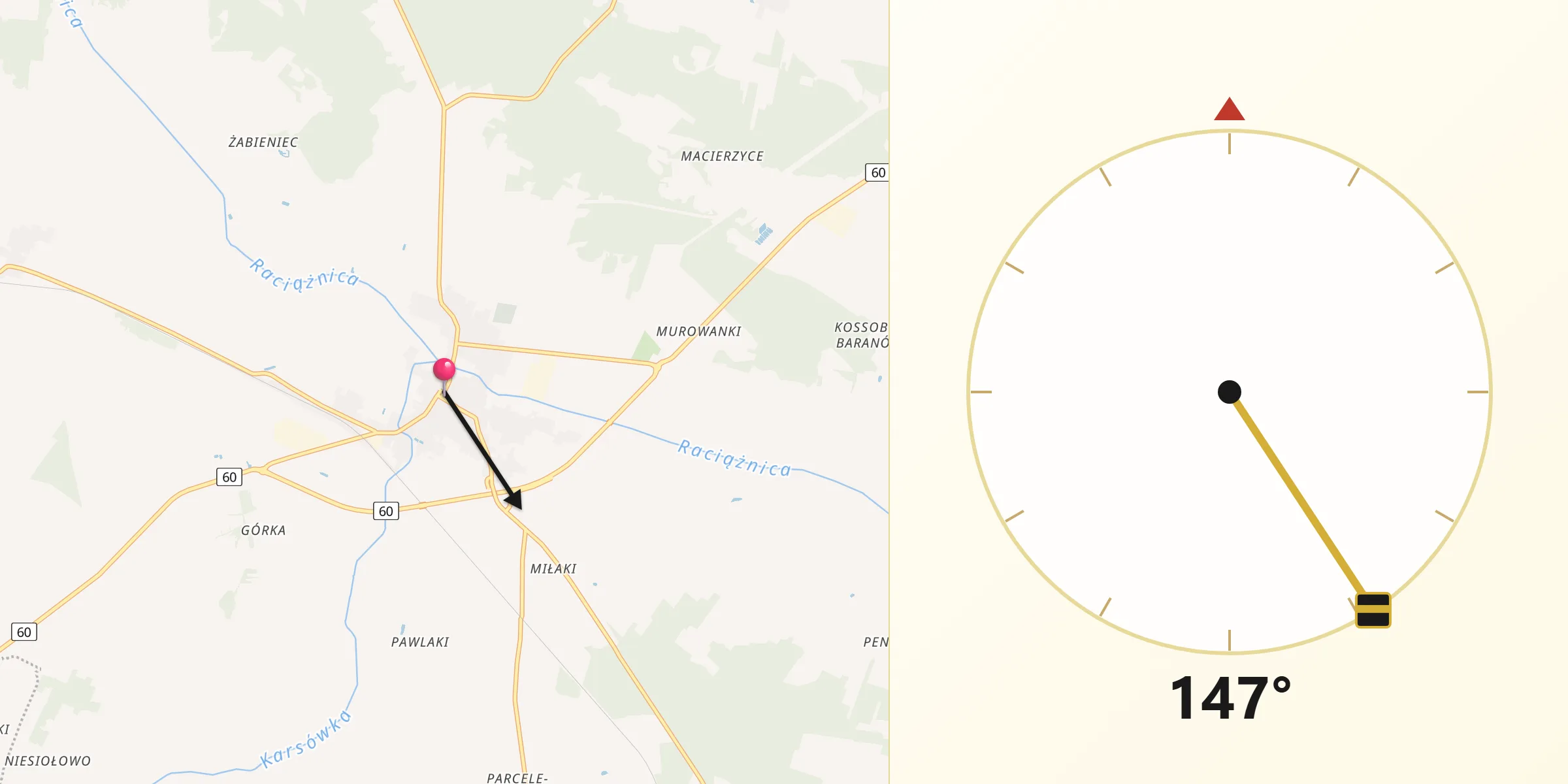 Kierunek Qibla z Raciąż