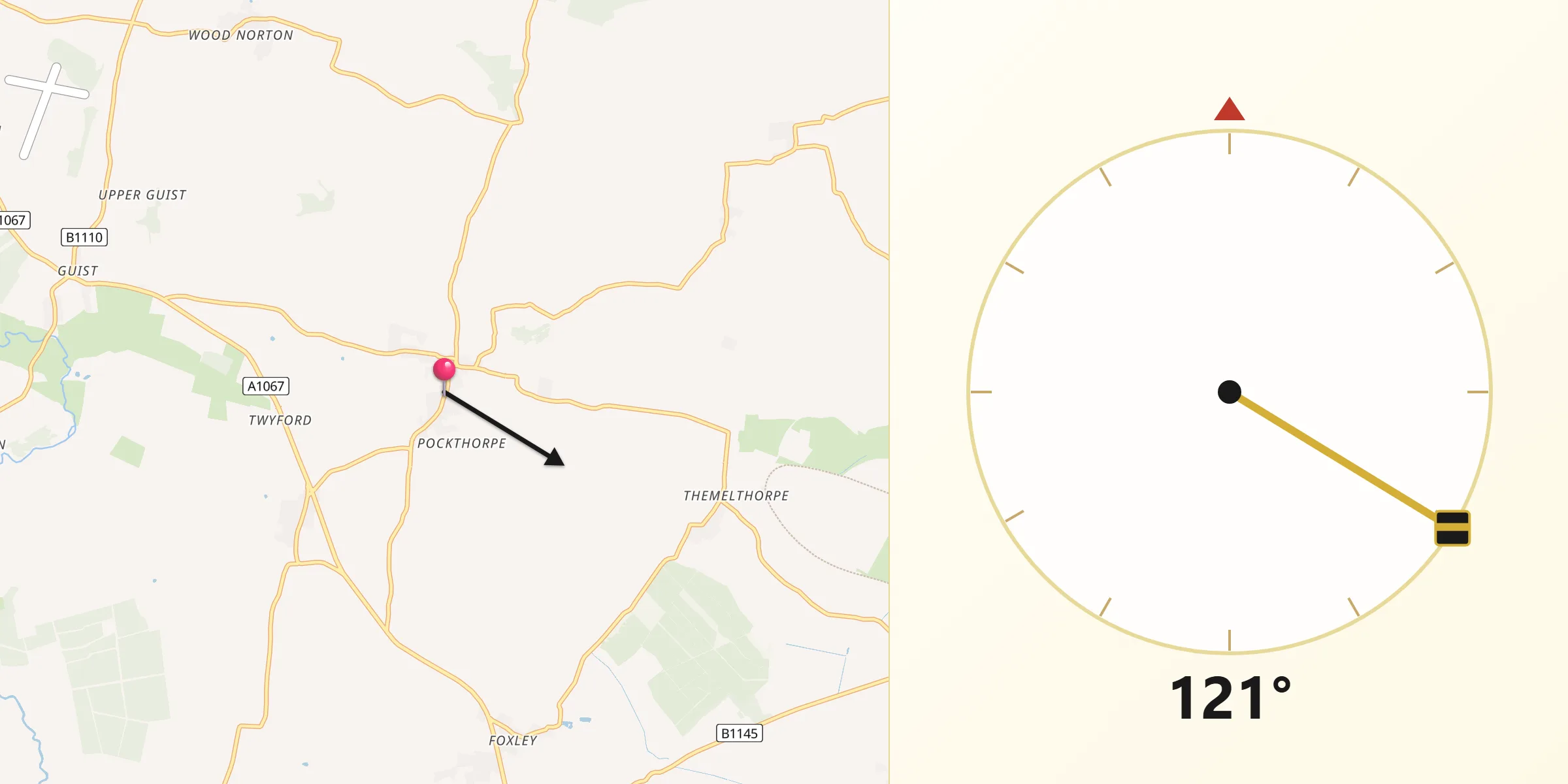Qibla Direction from Foulsham