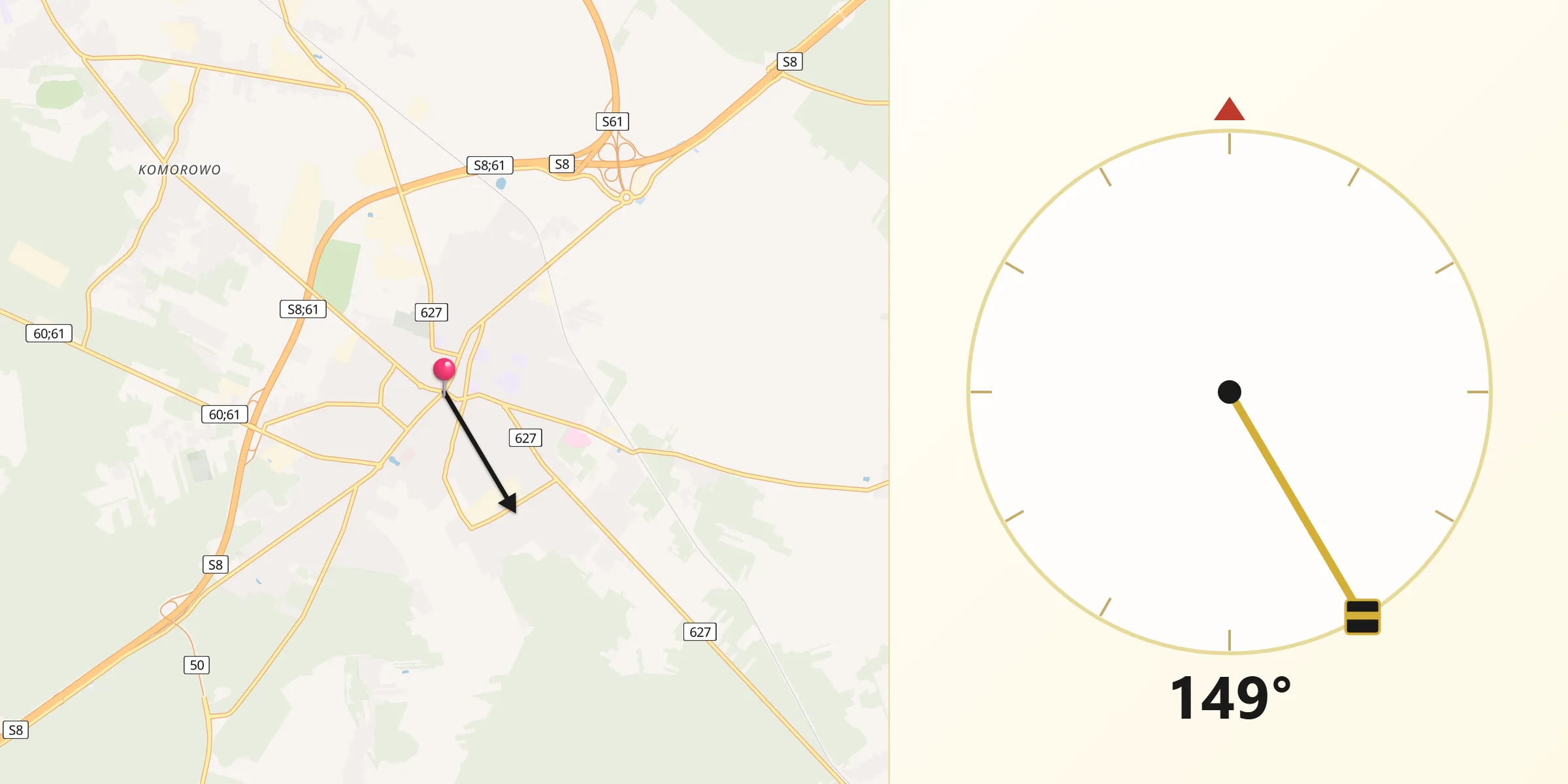 Kierunek Qibla z Ostrów Mazowiecka