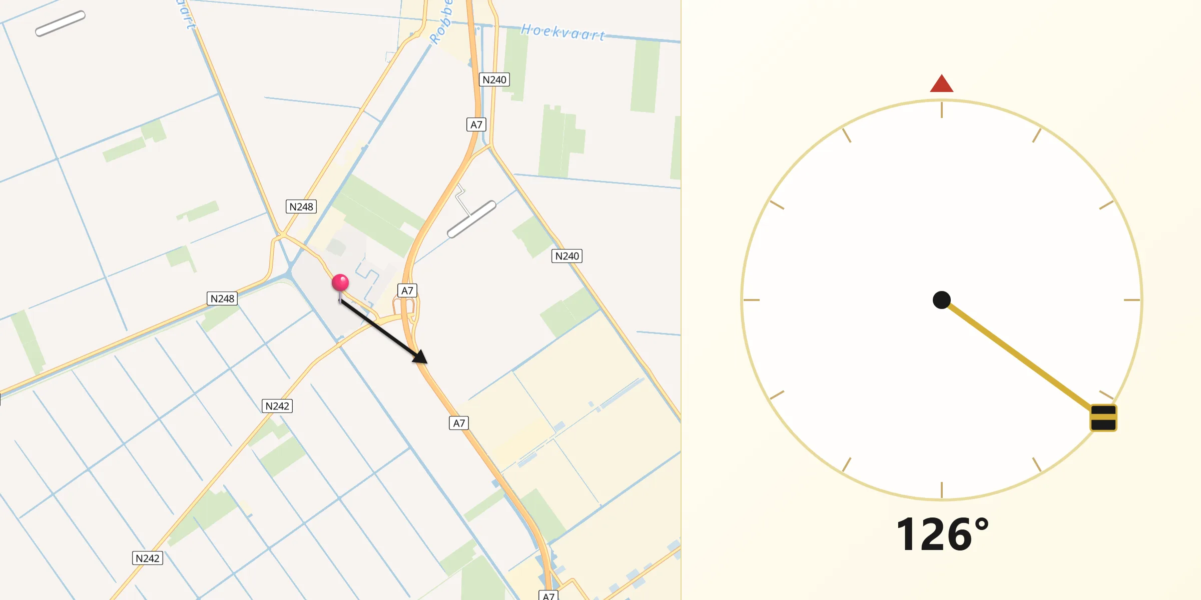 Qibla Richting vanaf Middenmeer