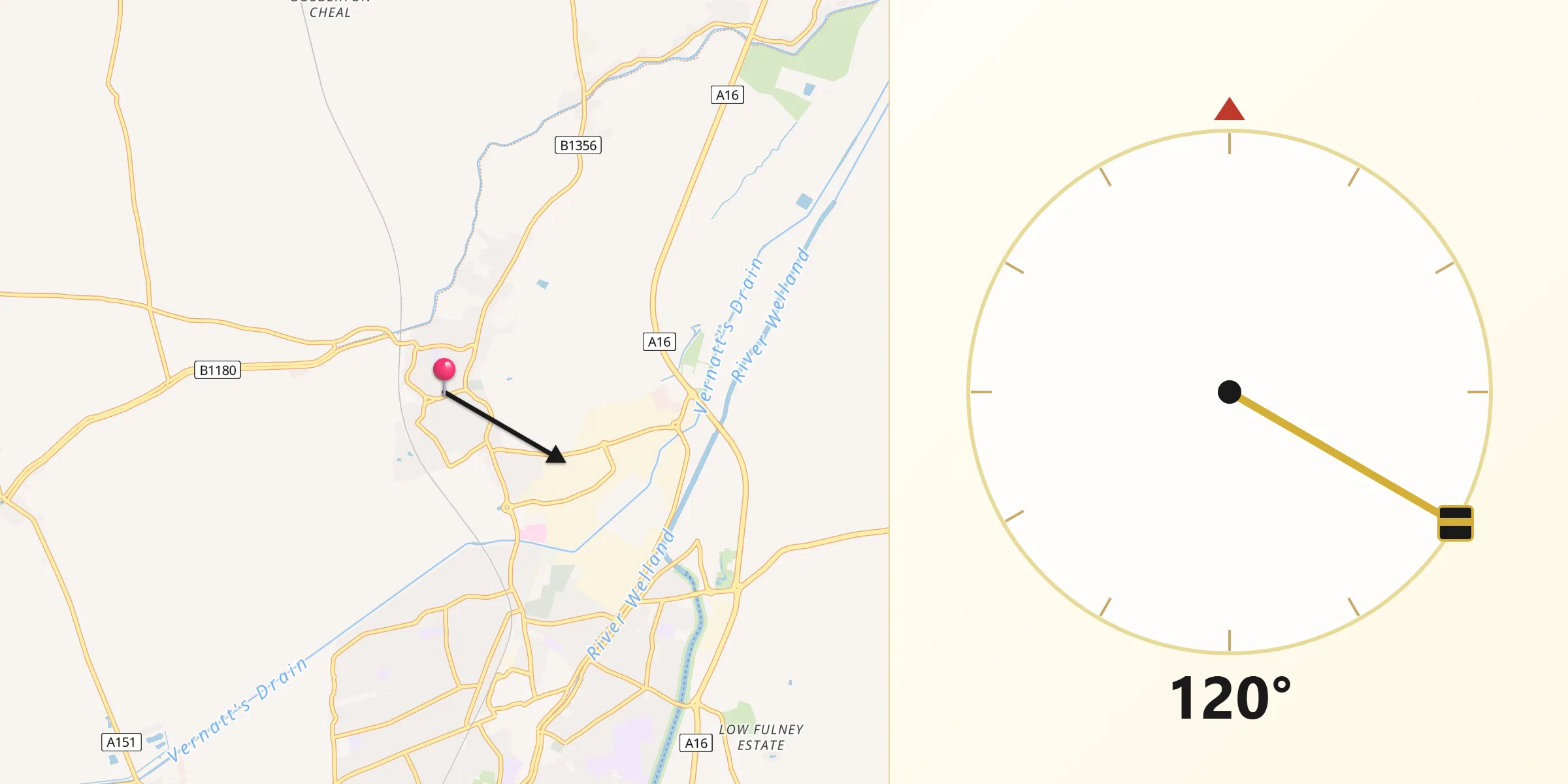 Qibla Direction from Pinchbeck