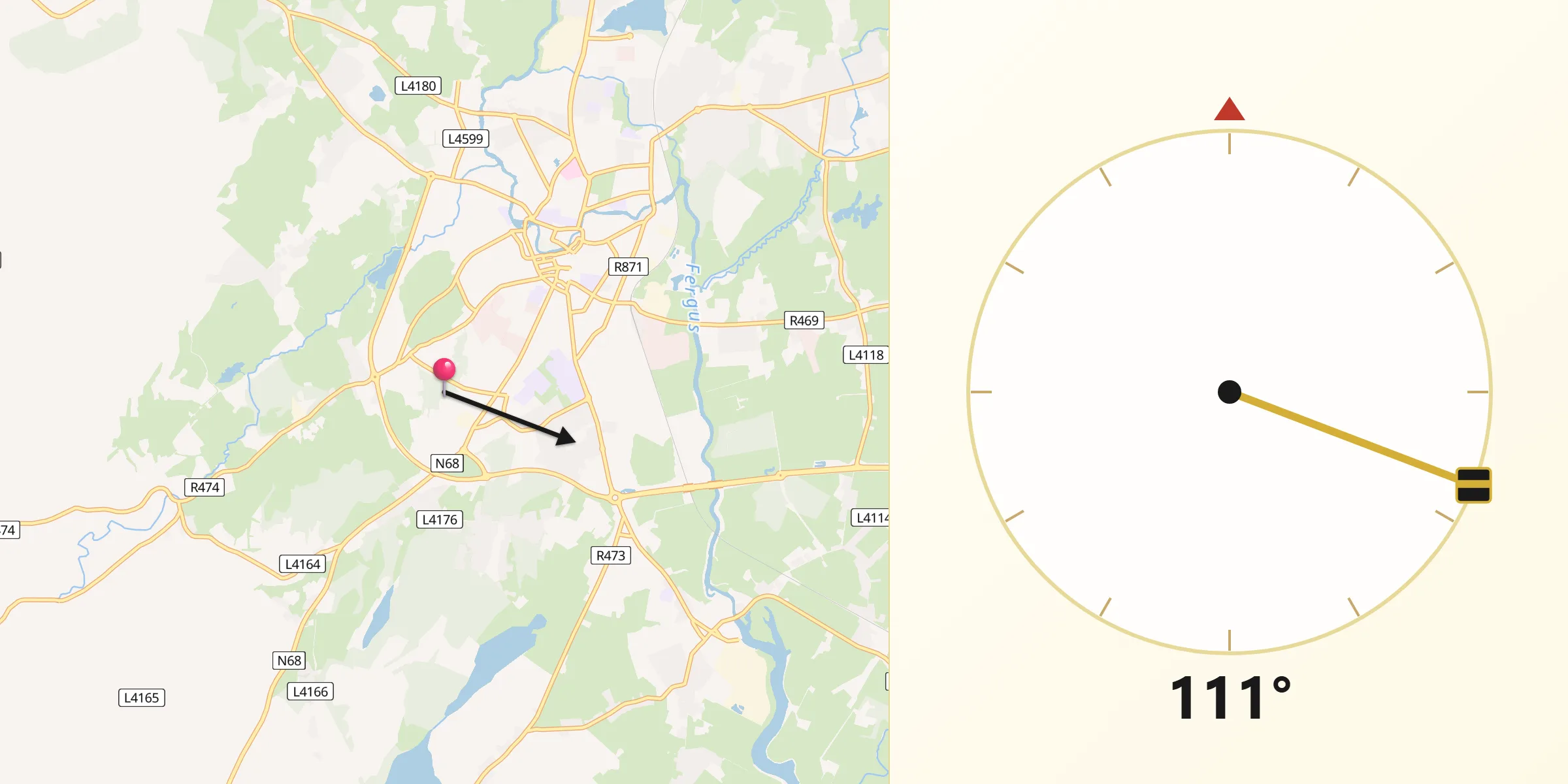 Qibla Direction from An Clár