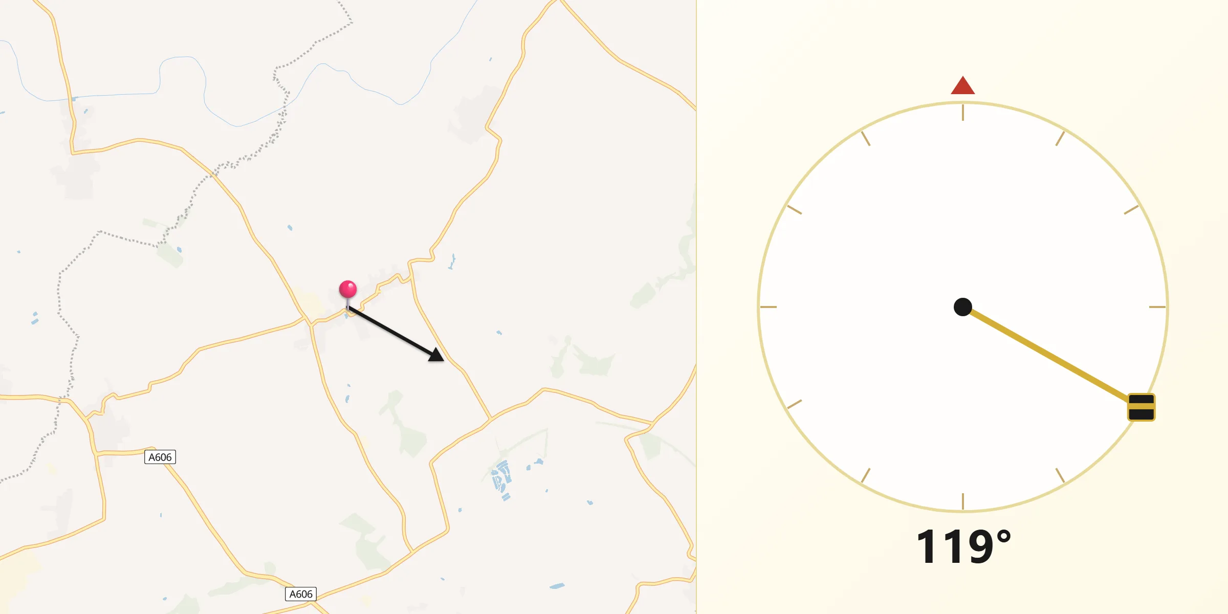 Qibla Direction from Long Clawson