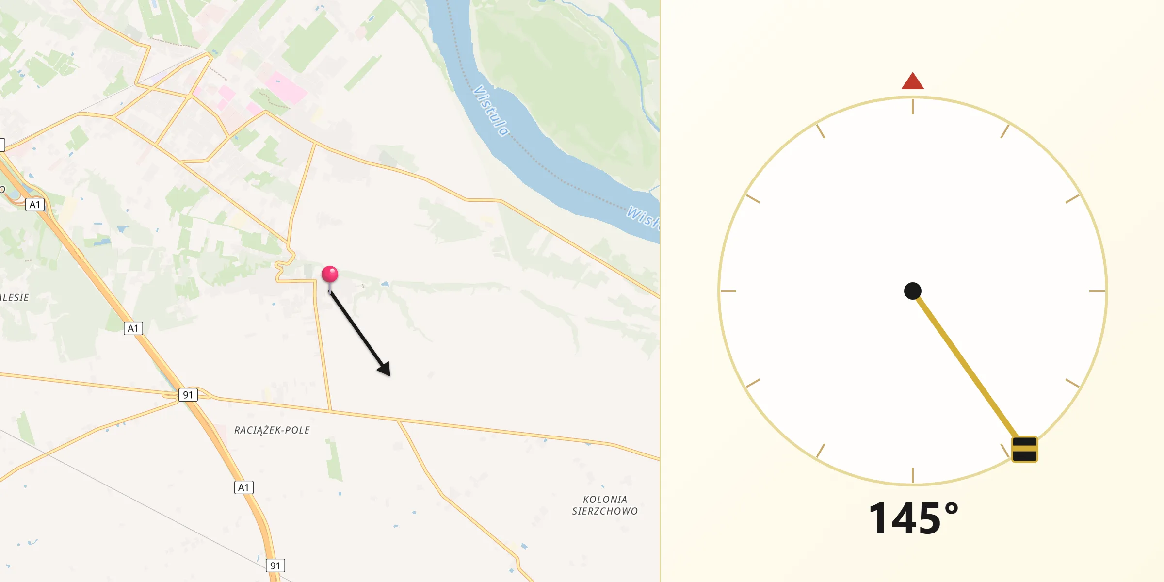 Kierunek Qibla z Raciążek
