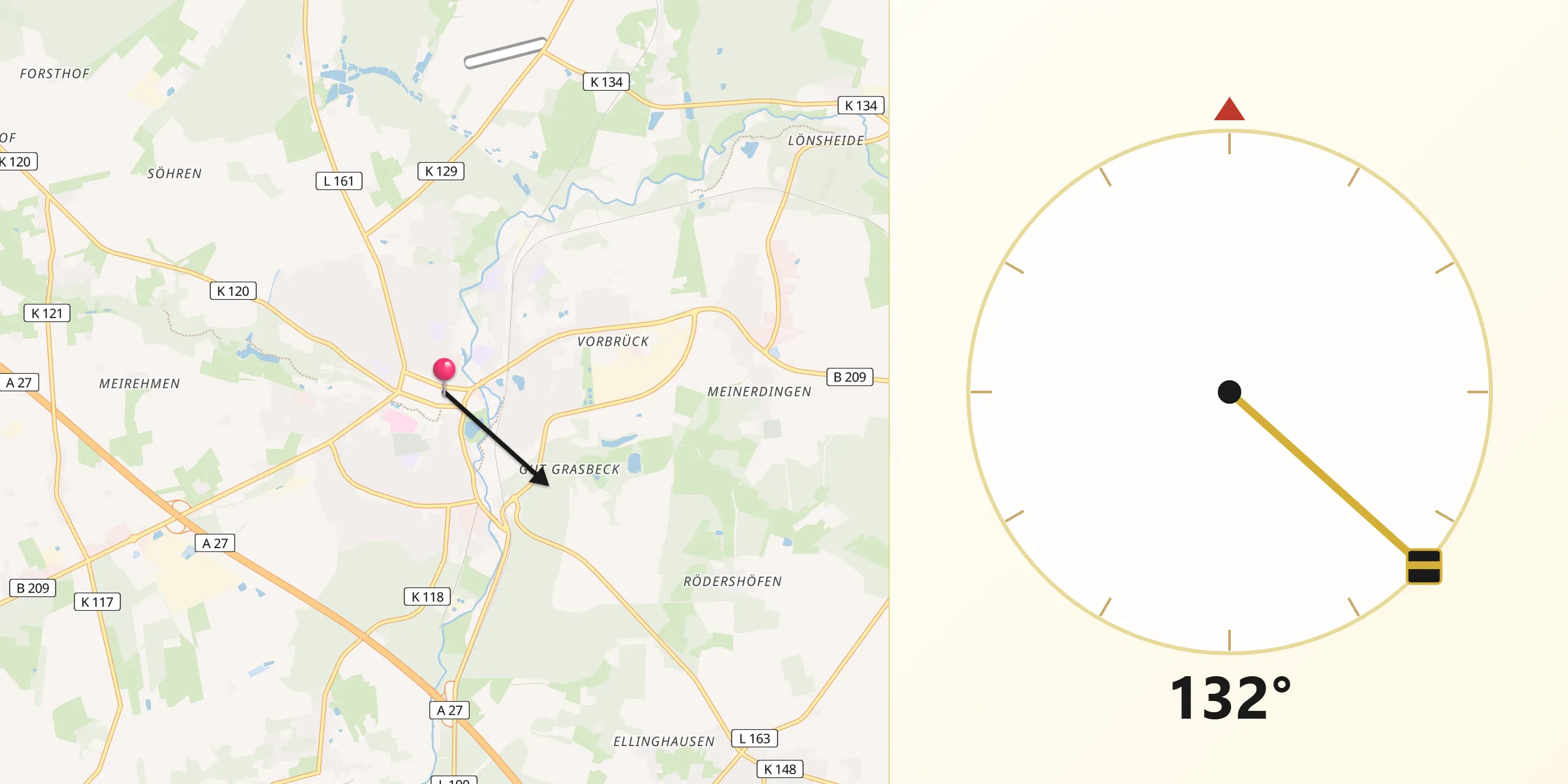 Qibla-Richtung von Walsrode