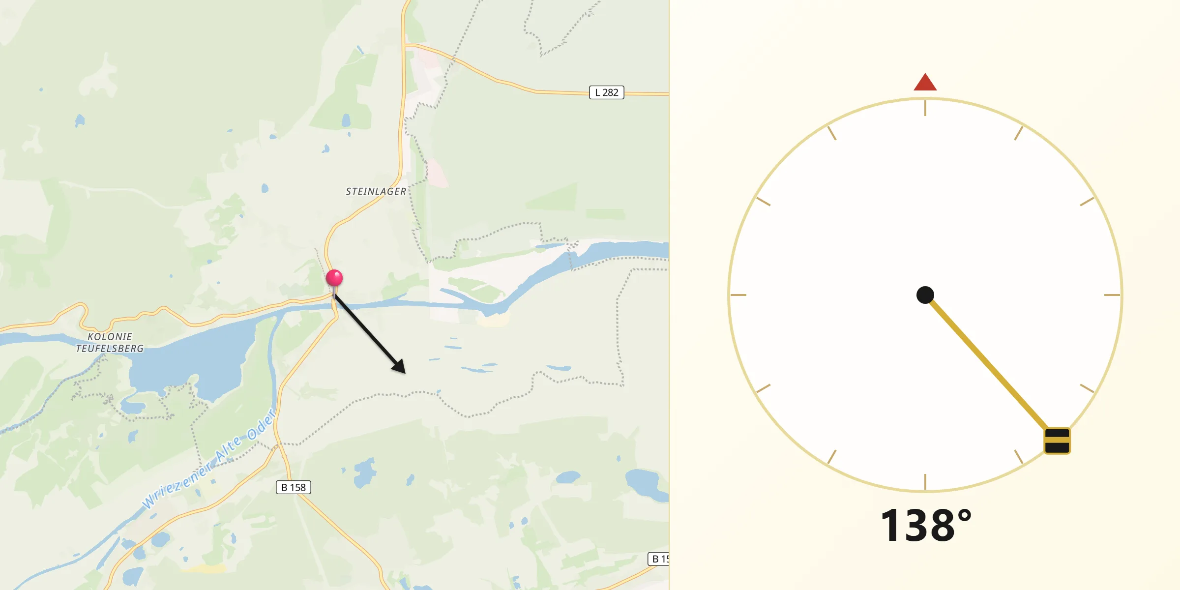 Qibla-Richtung von Oderberg