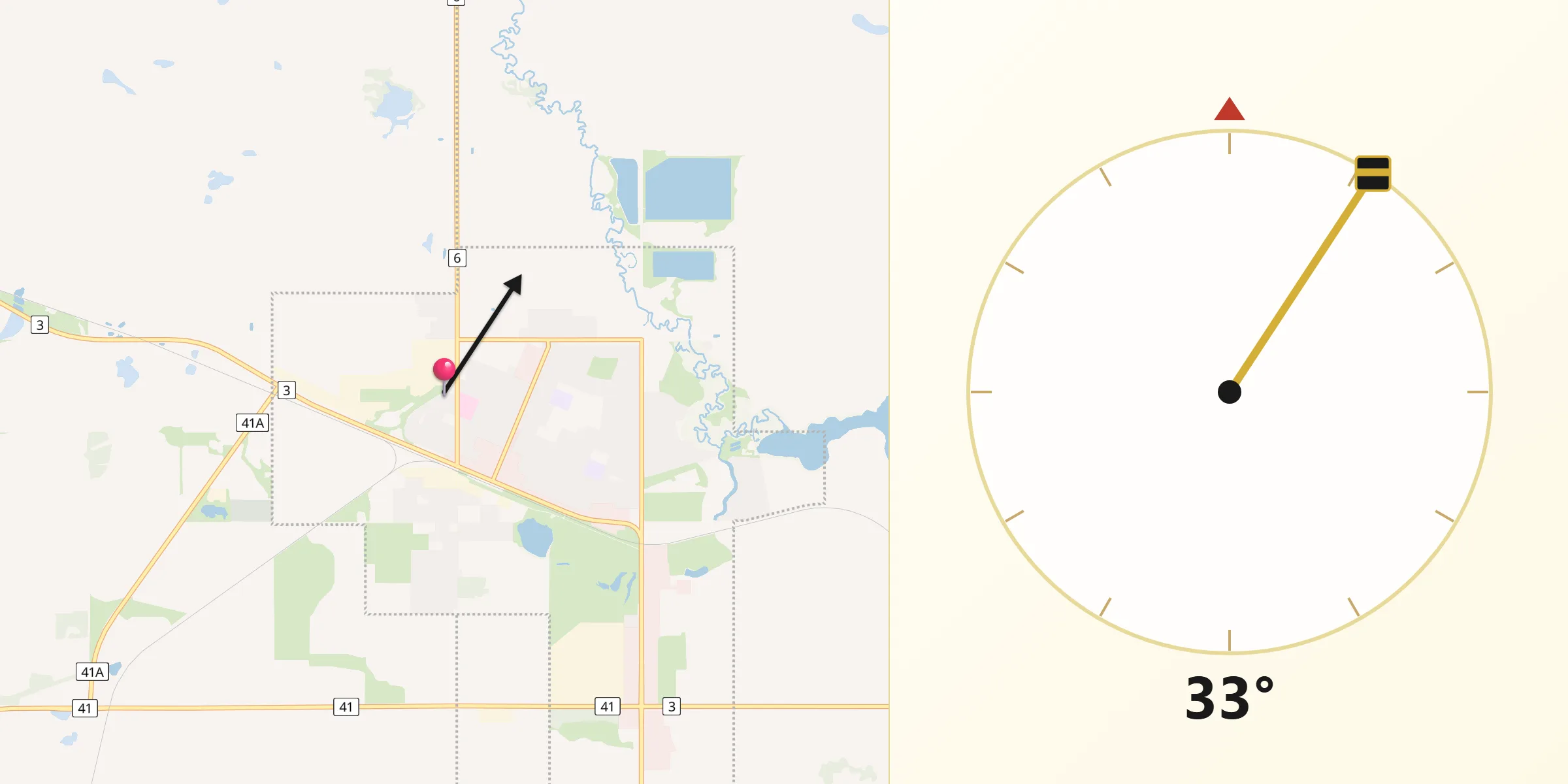 Qibla Direction from Melfort