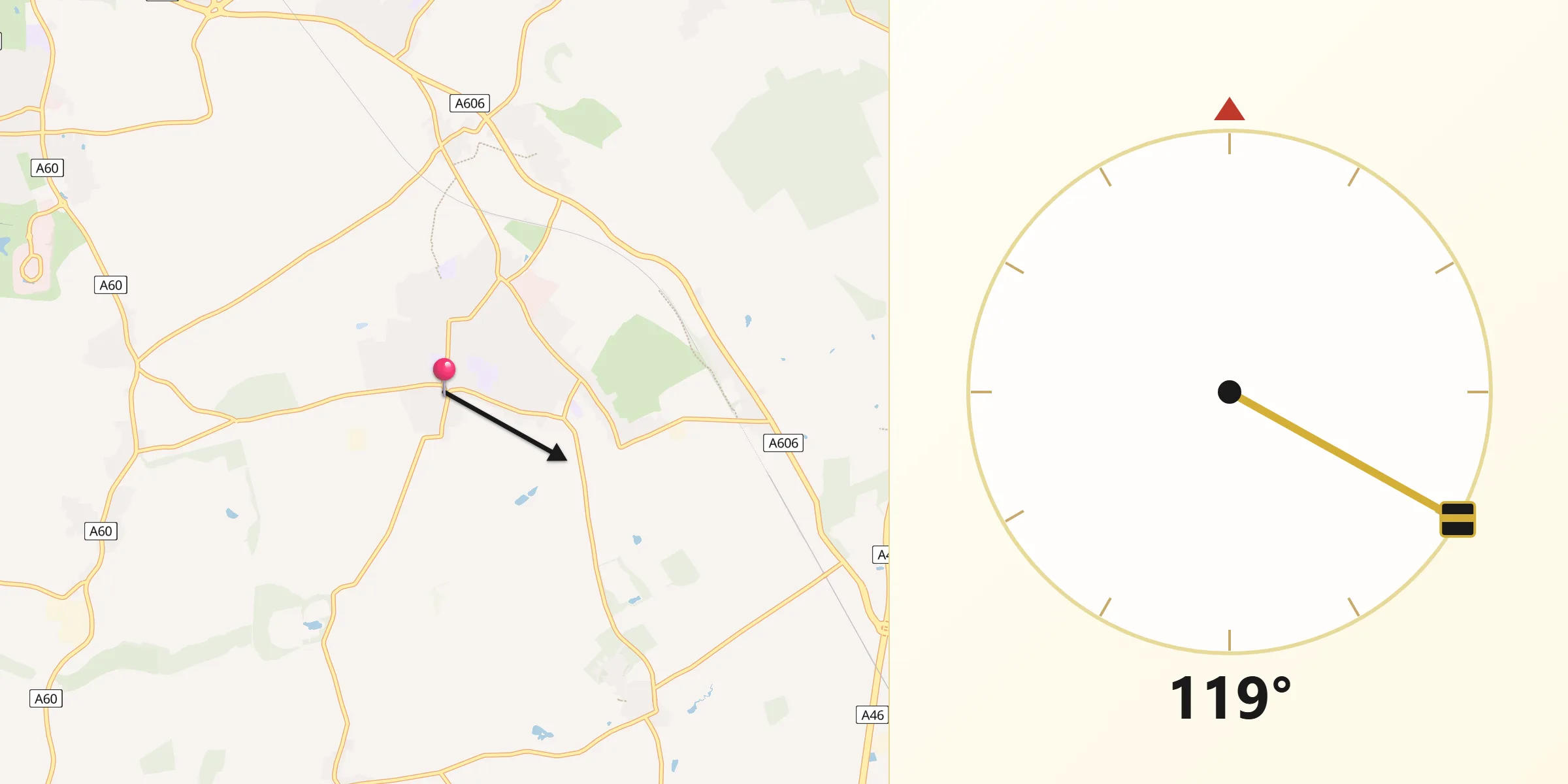 Qibla Direction from Keyworth