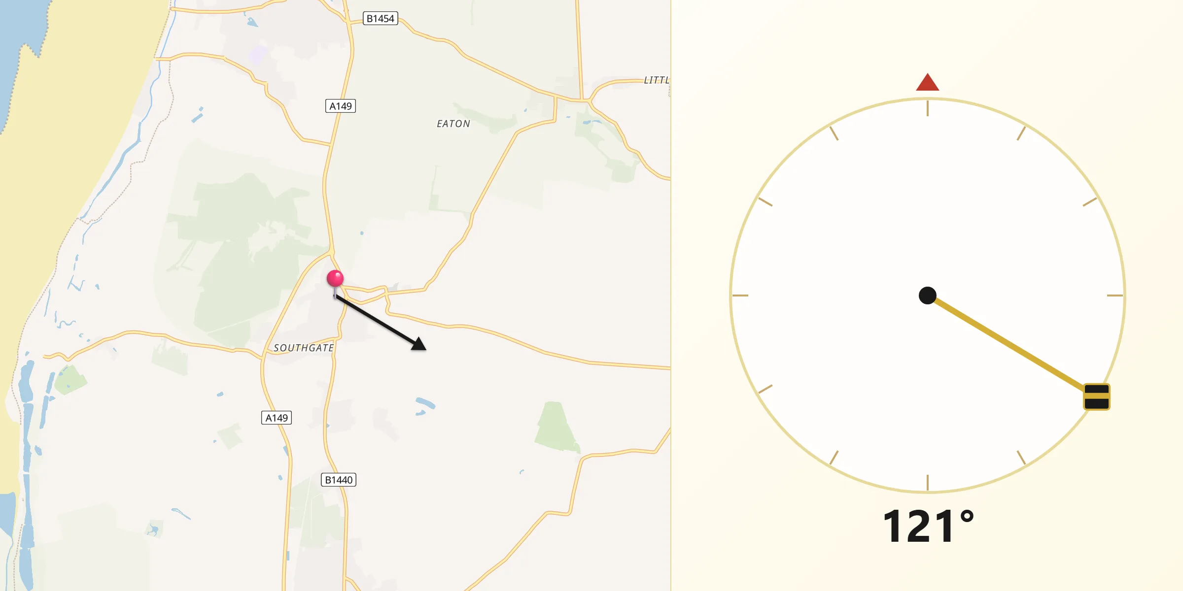 Qibla Direction from Snettisham