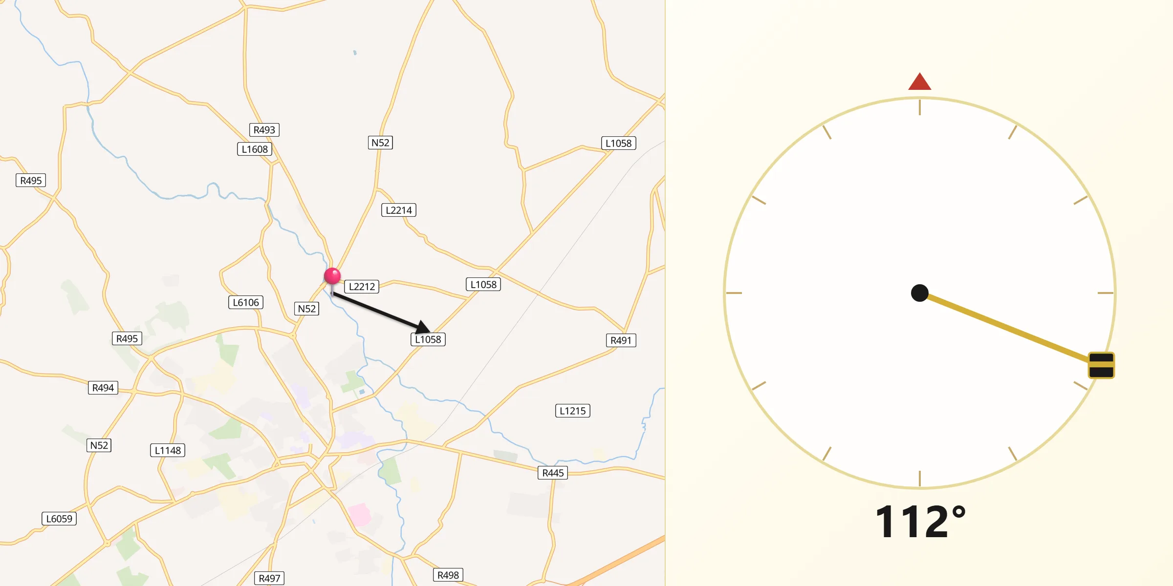 Qibla Direction from Nenagh Bridge