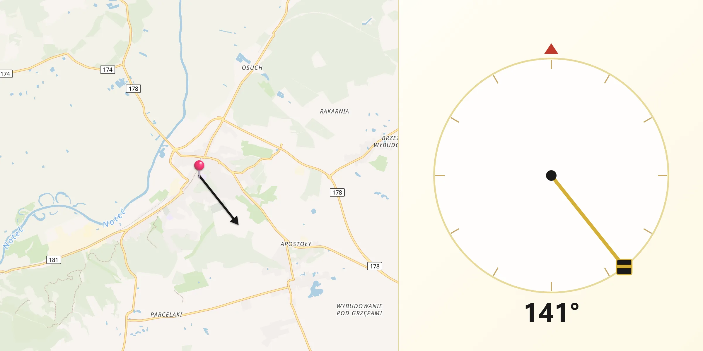 Kierunek Qibla z Czarnków