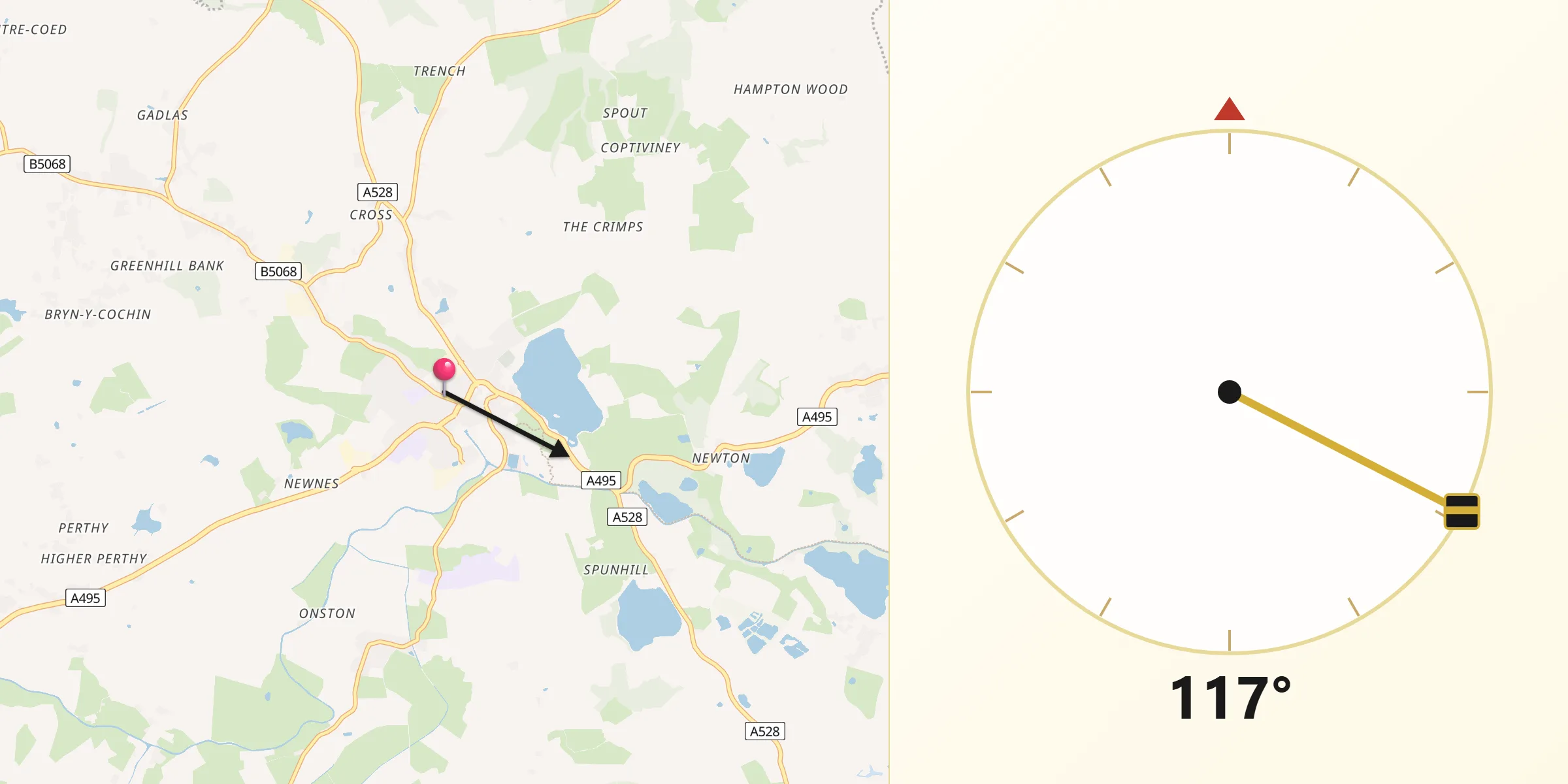 Qibla Direction from Ellesmere