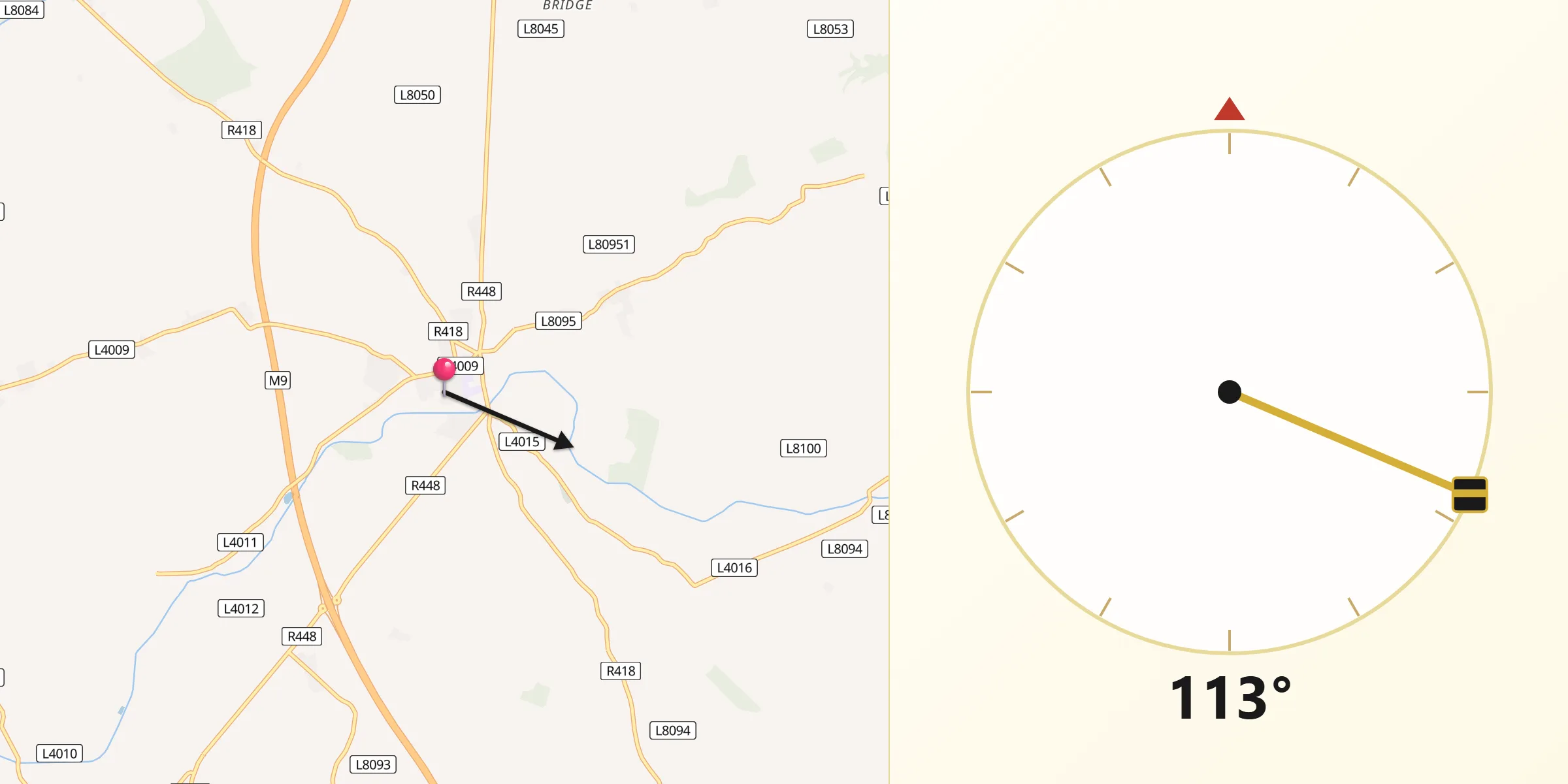 Qibla Direction from Castledermot