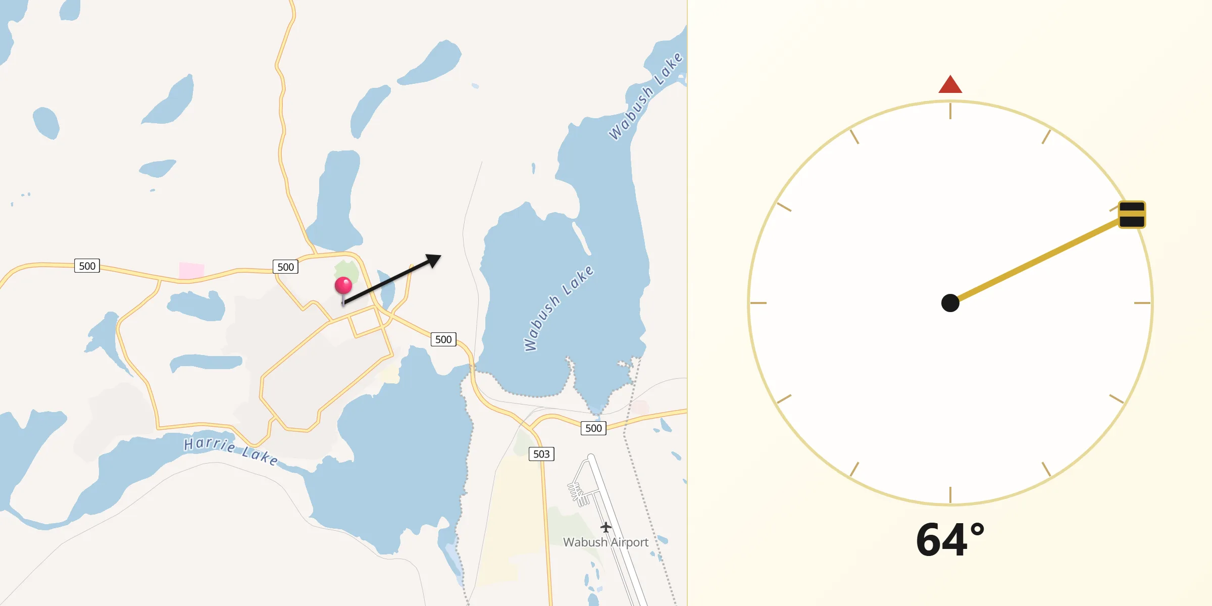 Qibla Direction from Labrador City