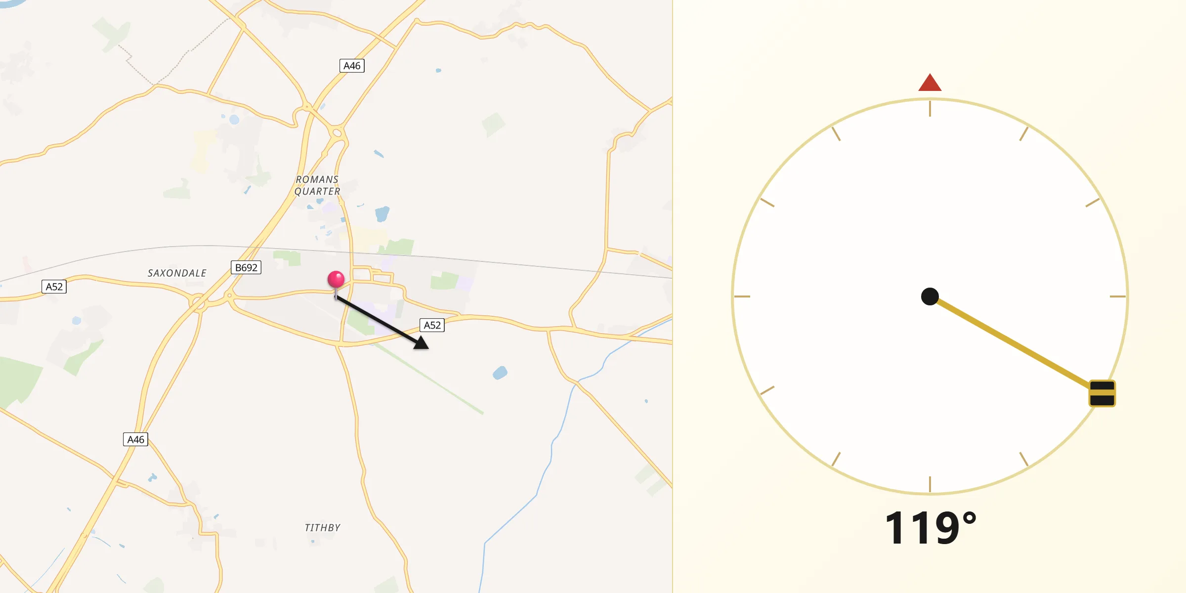 Qibla Direction from Bingham
