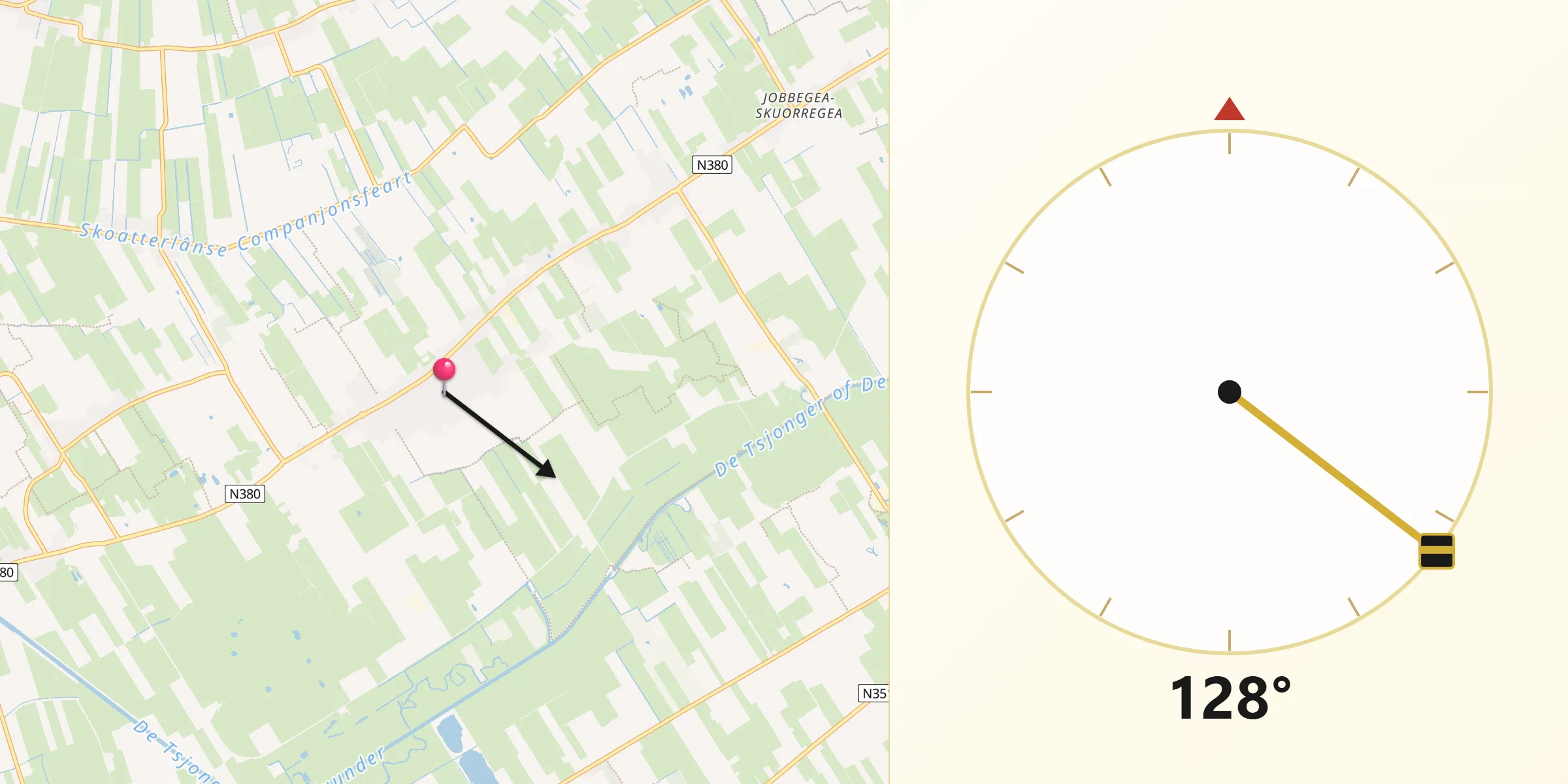 Qibla Richting vanaf Nieuwehorne