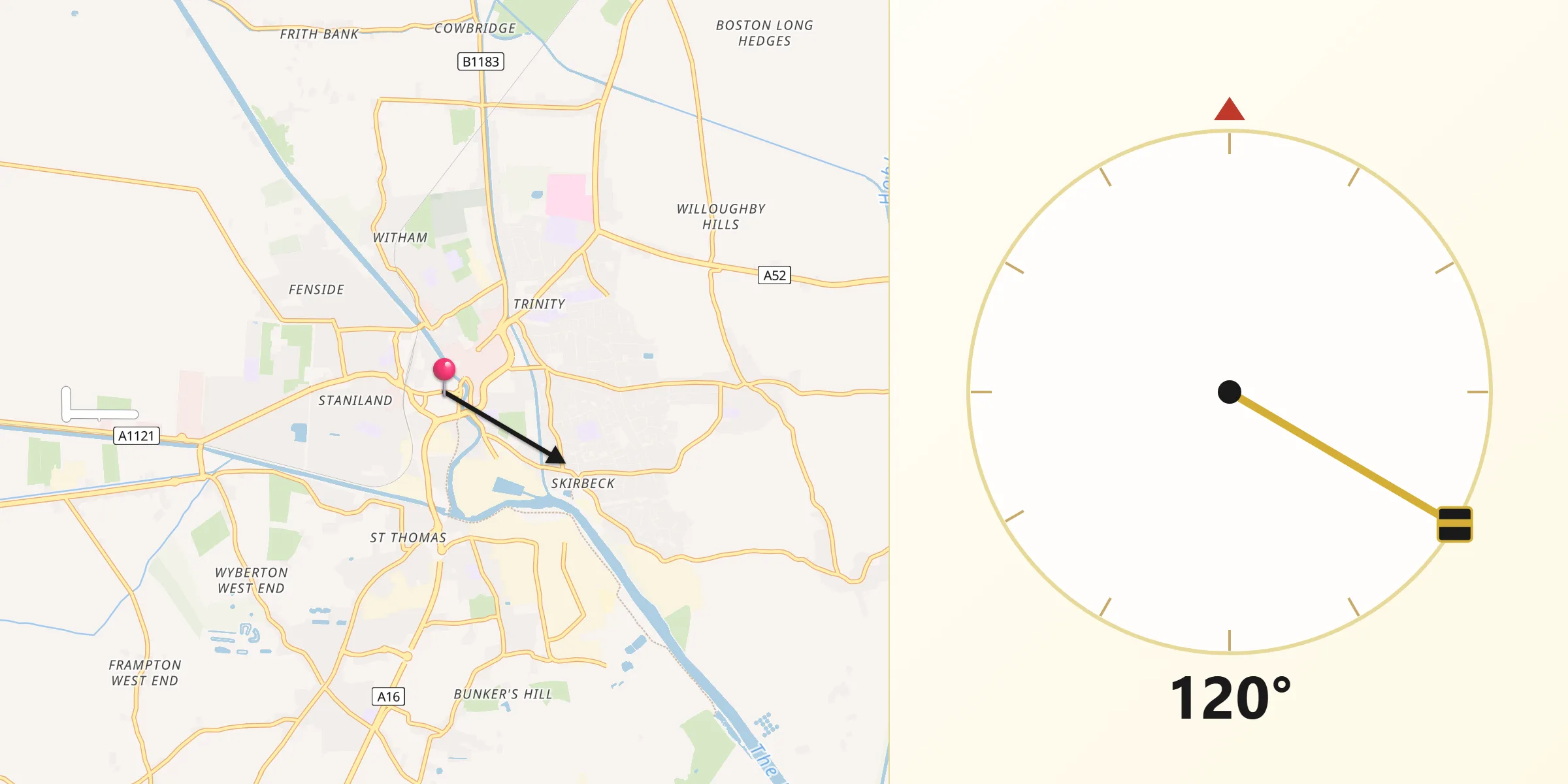 Qibla Direction from Boston