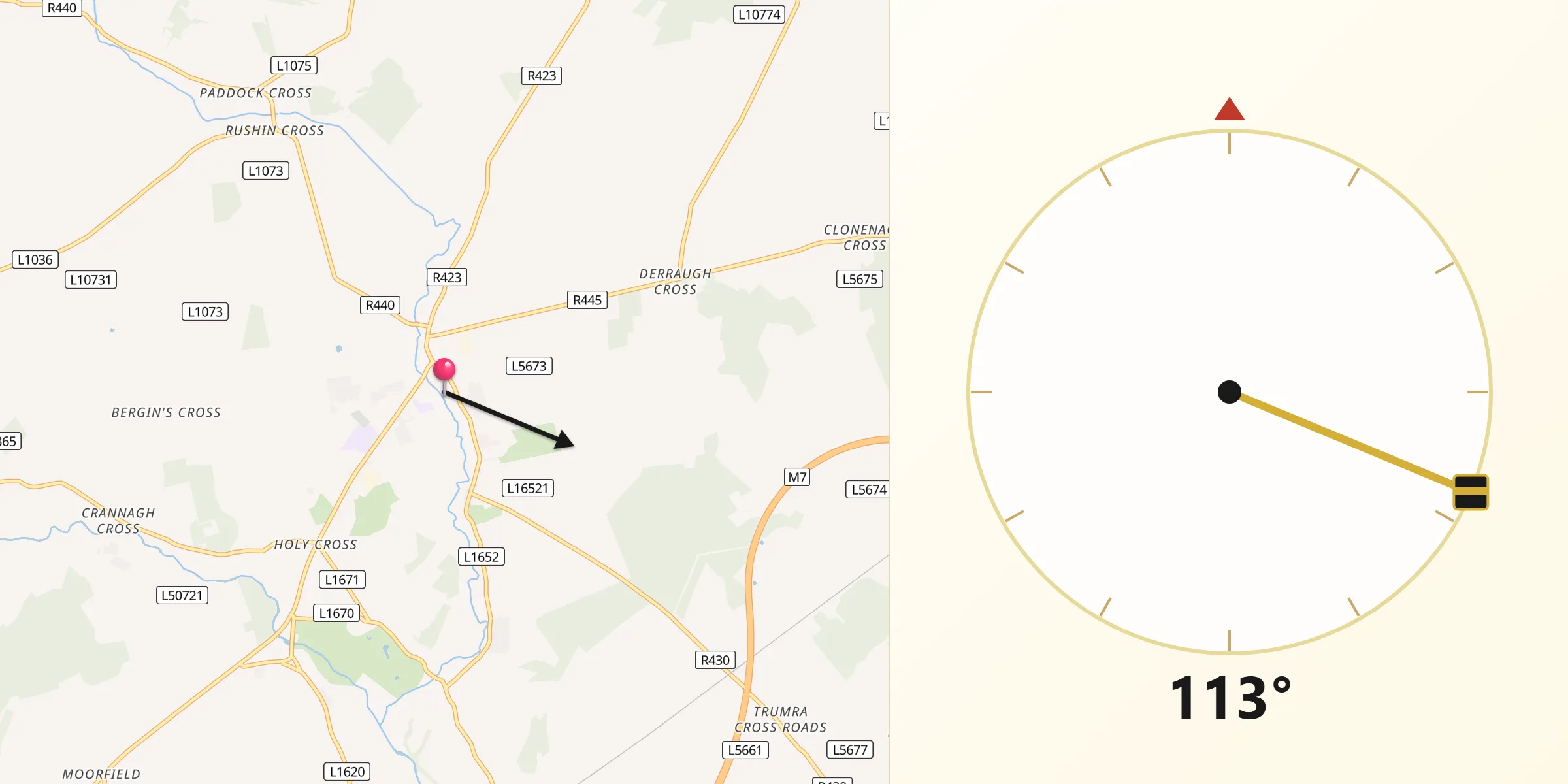 Qibla Direction from Mountrath