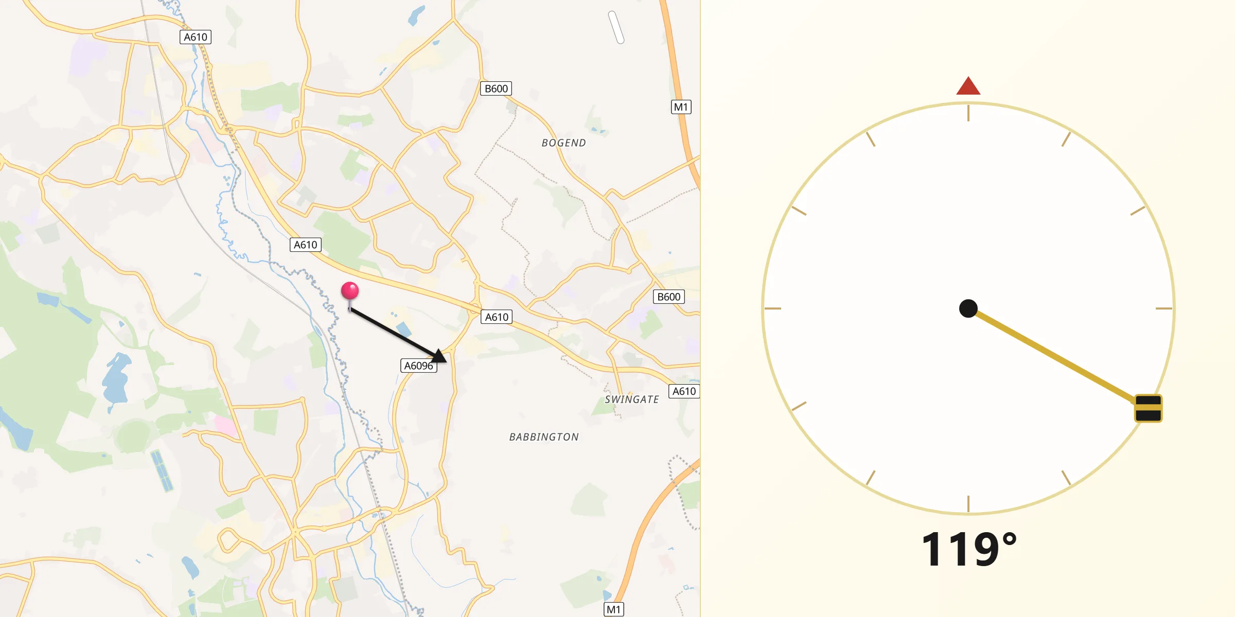 Qibla Direction from Eastwood
