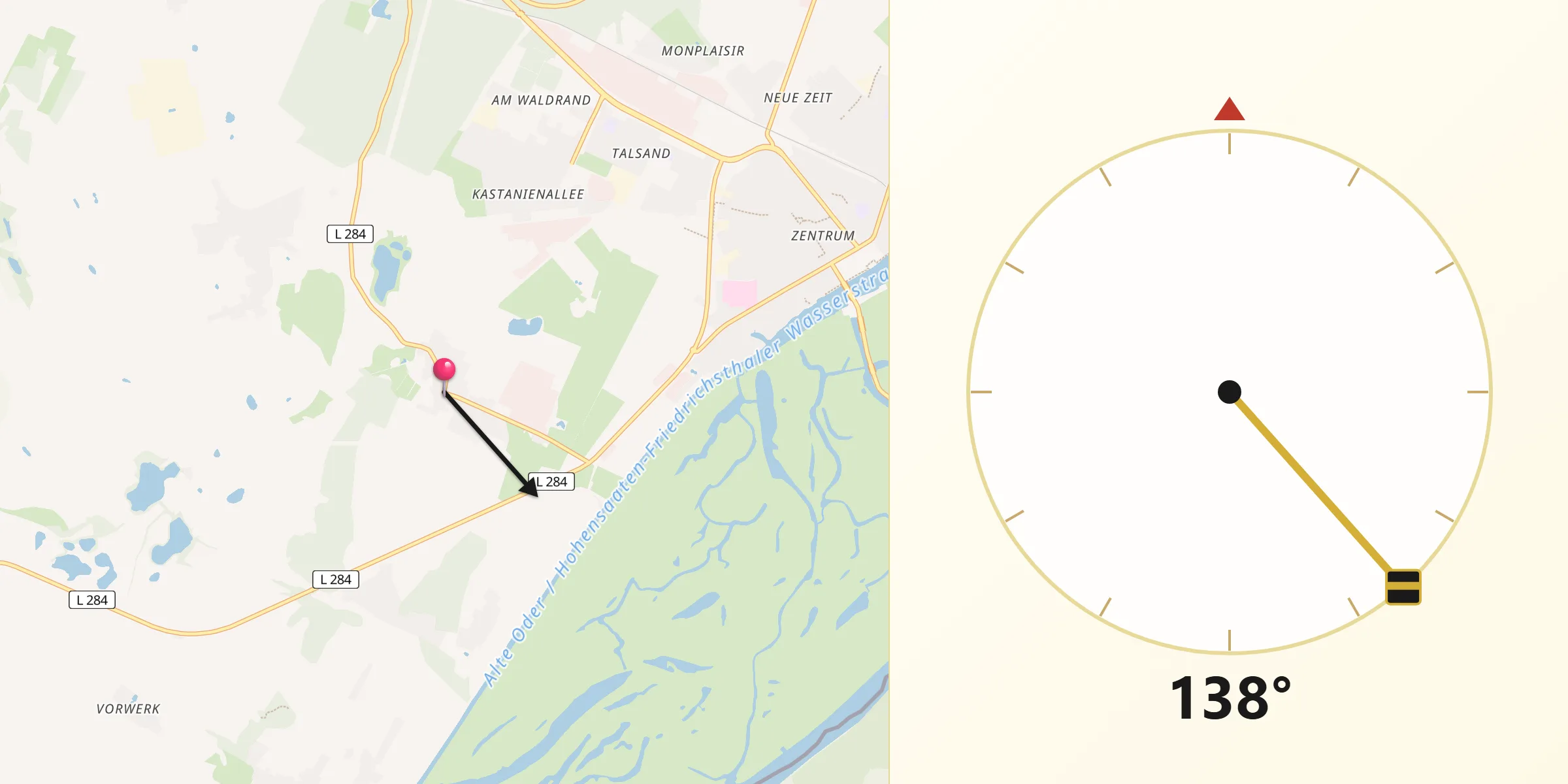 Qibla-Richtung von Meyenburg