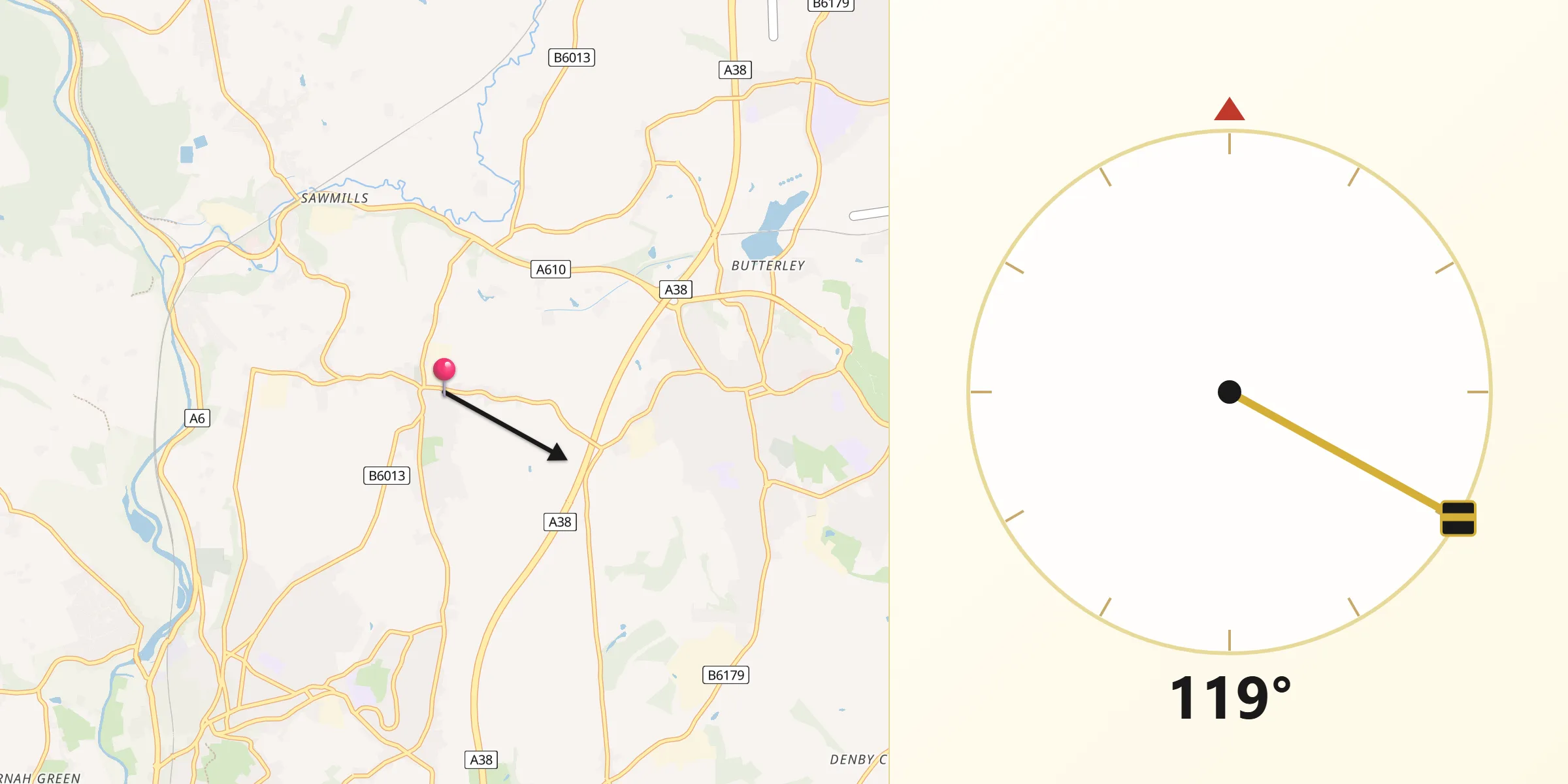 Qibla Direction from Heage