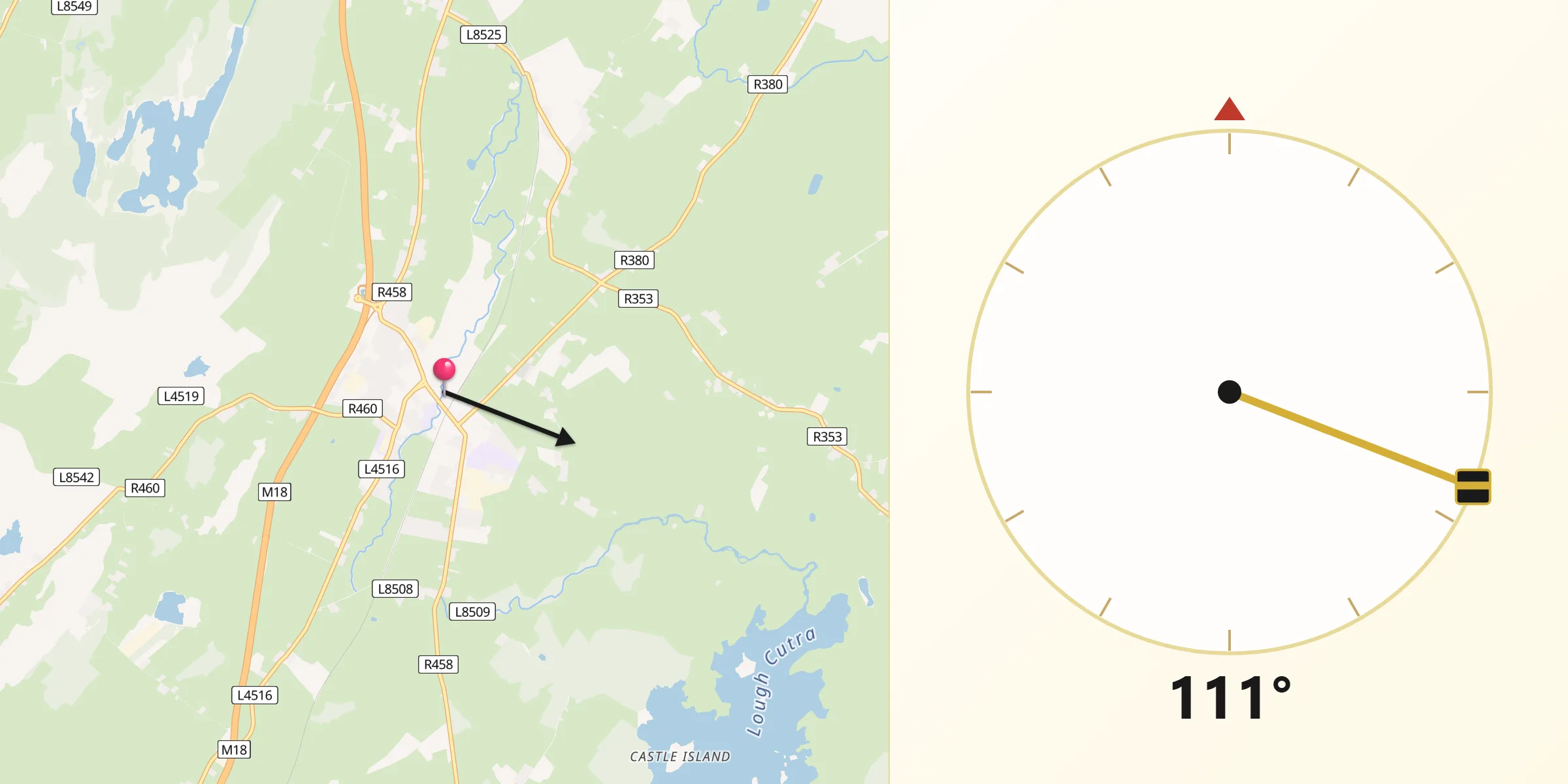 Qibla Direction from Gort