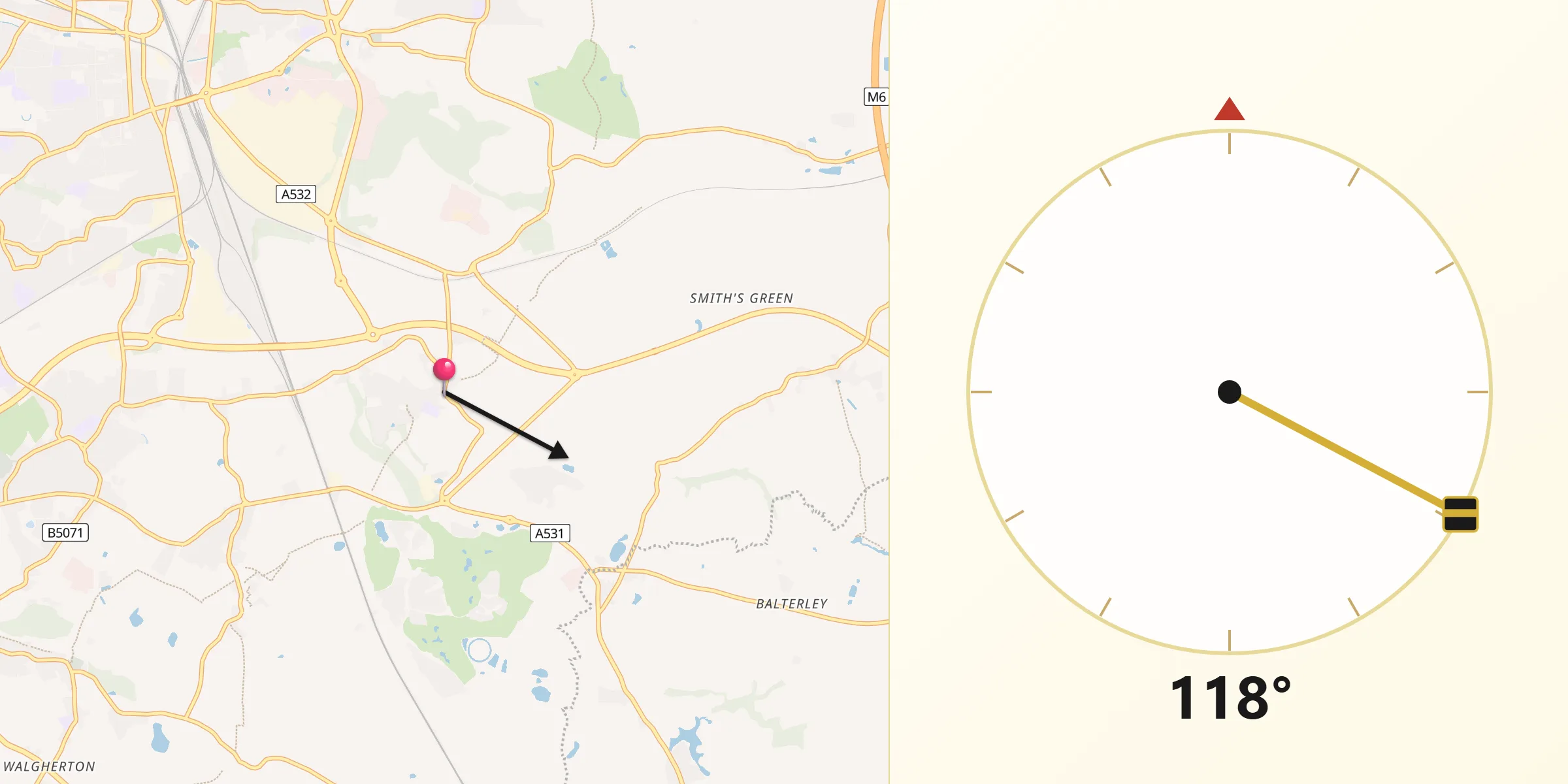 Qibla Direction from Weston