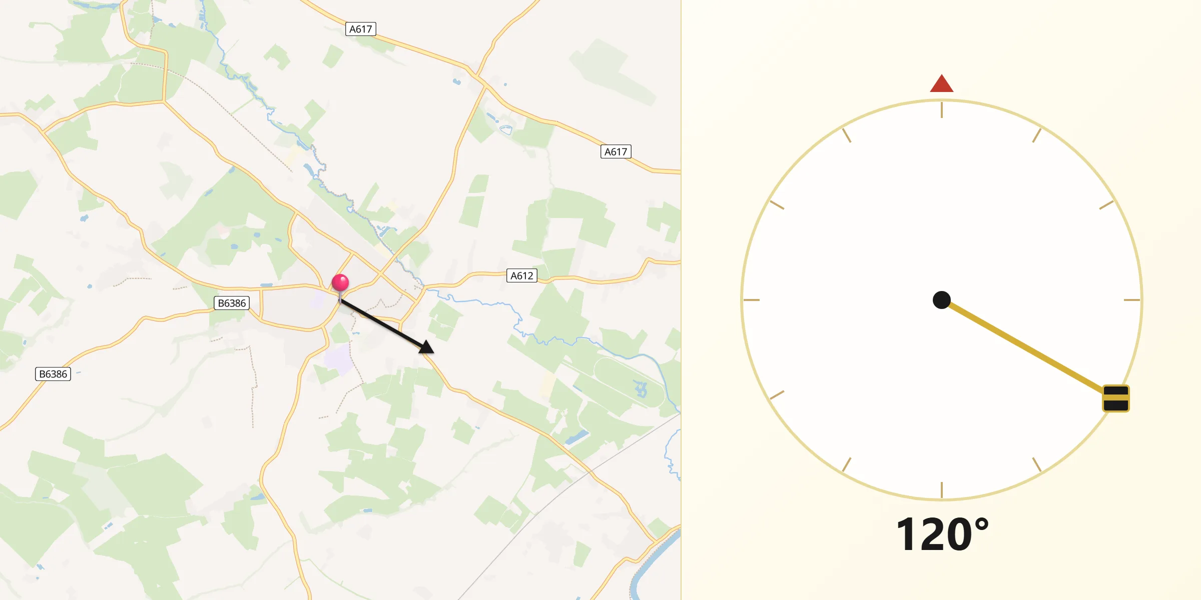 Qibla Direction from Southwell
