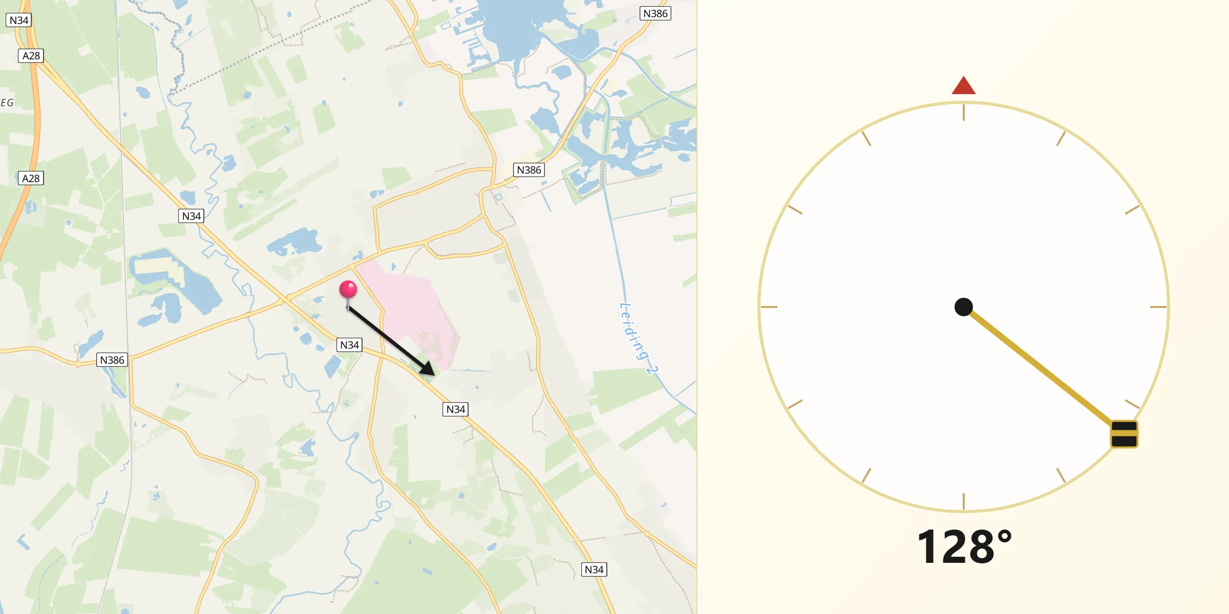Qibla Richting vanaf Westlaren
