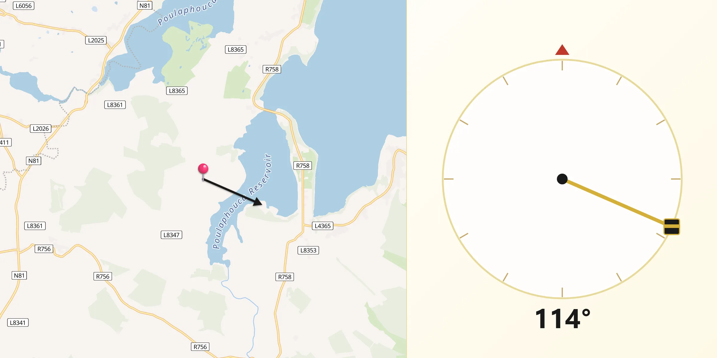 Qibla Direction from Valleymount