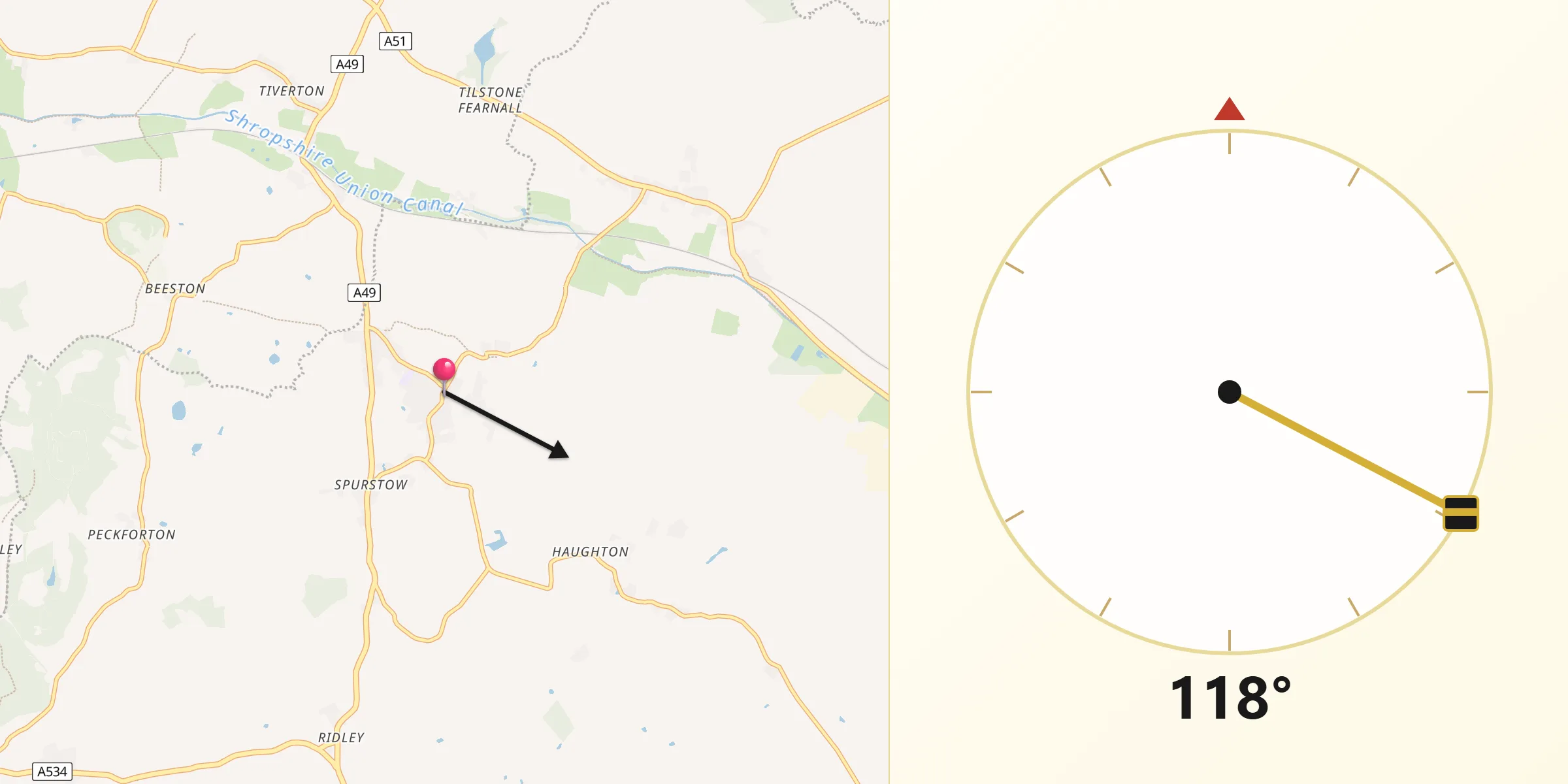 Qibla Direction from Bunbury