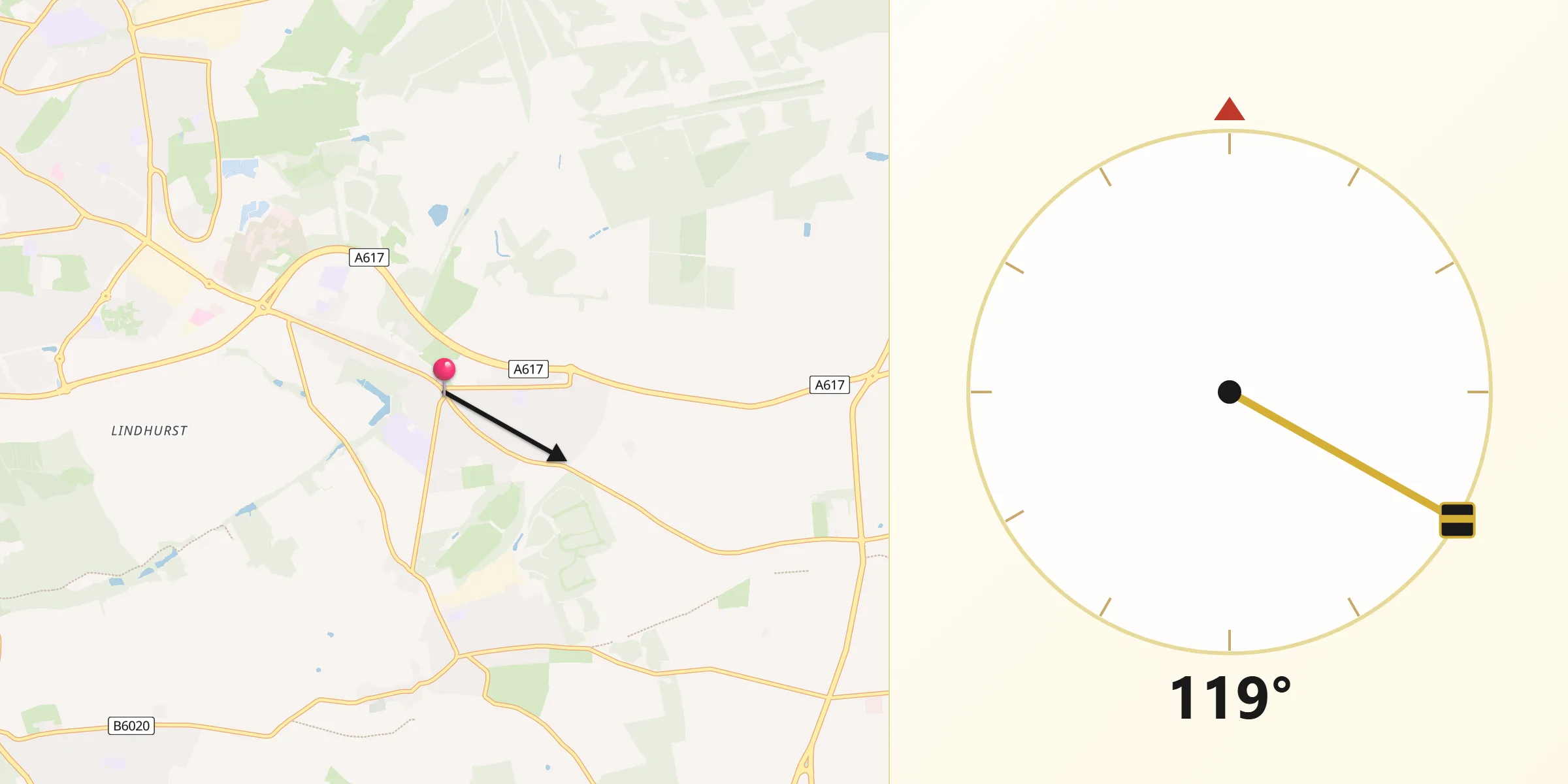 Qibla Direction from Rainworth