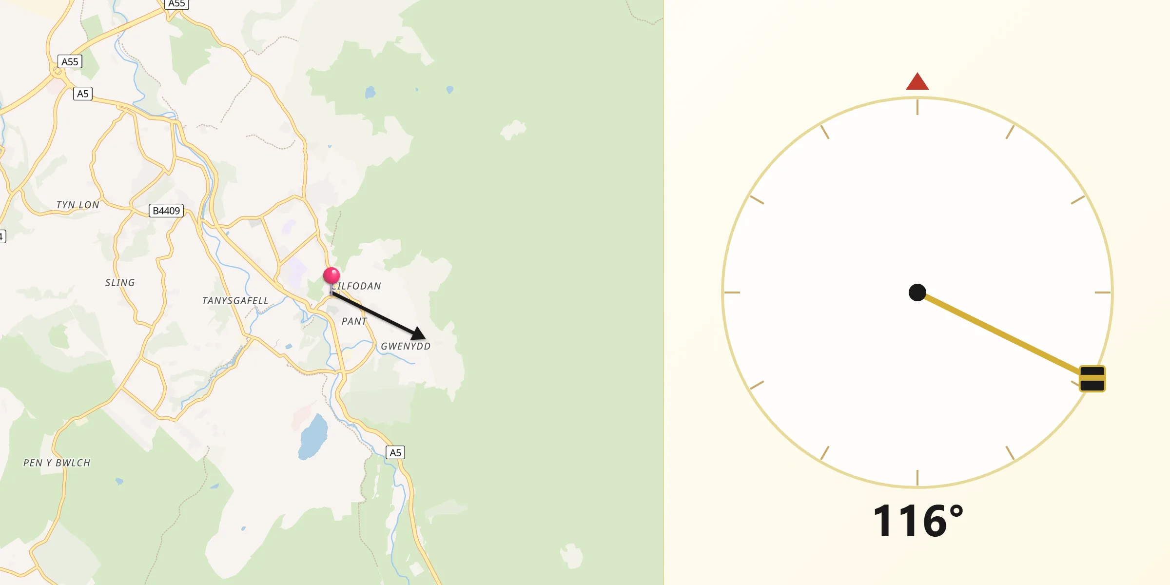 Qibla Direction from Bethesda
