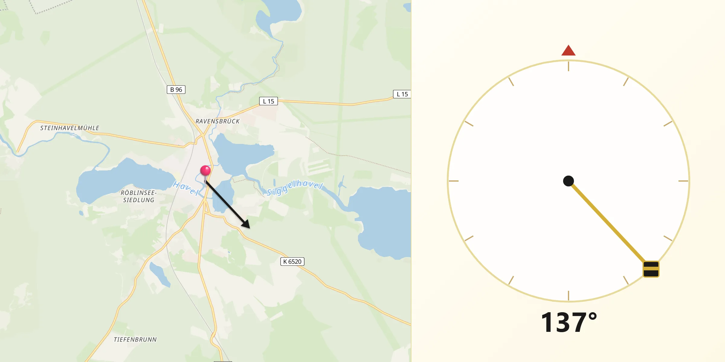 Qibla-Richtung von Fürstenberg