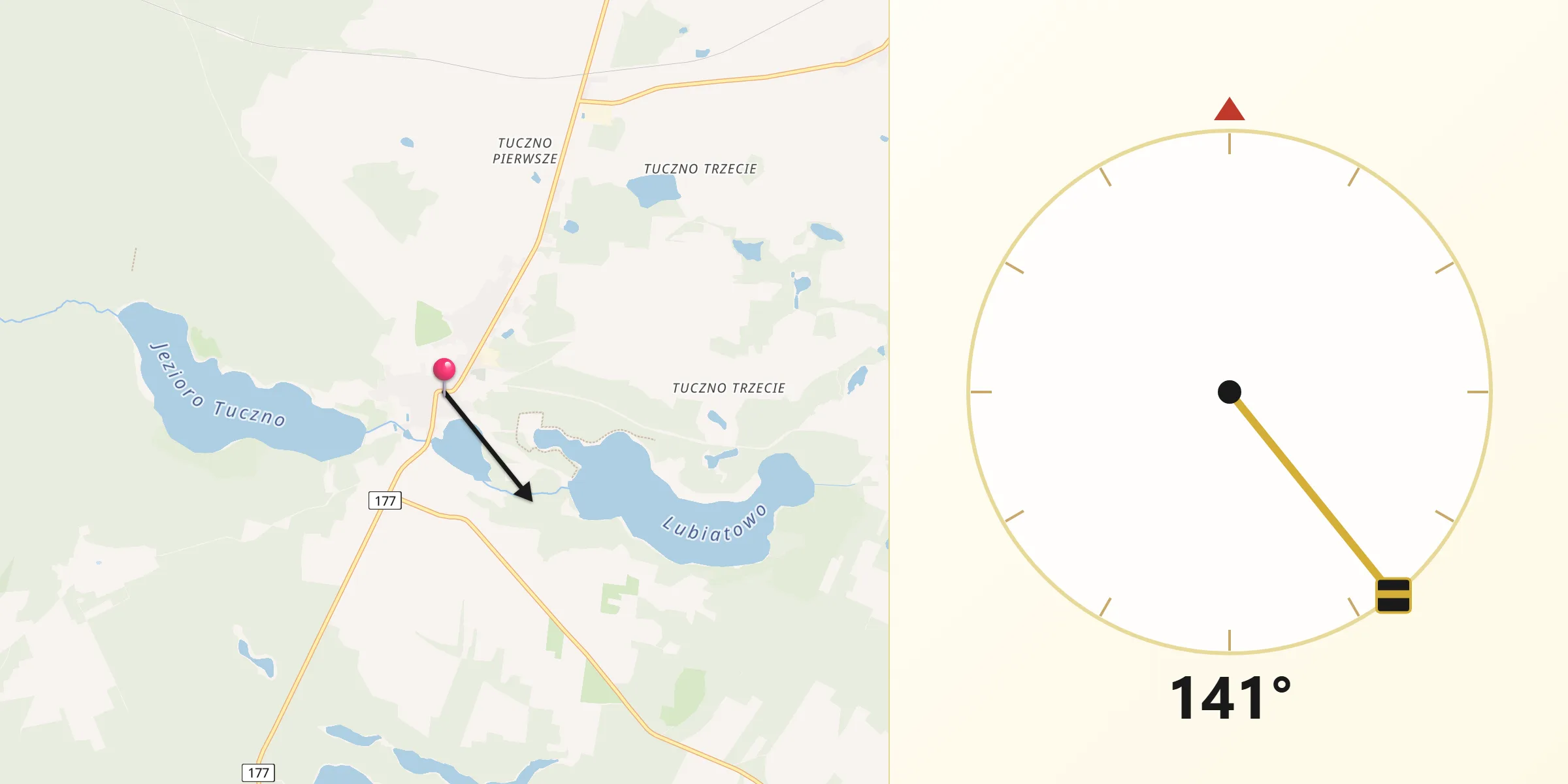 Kierunek Qibla z Tuczno
