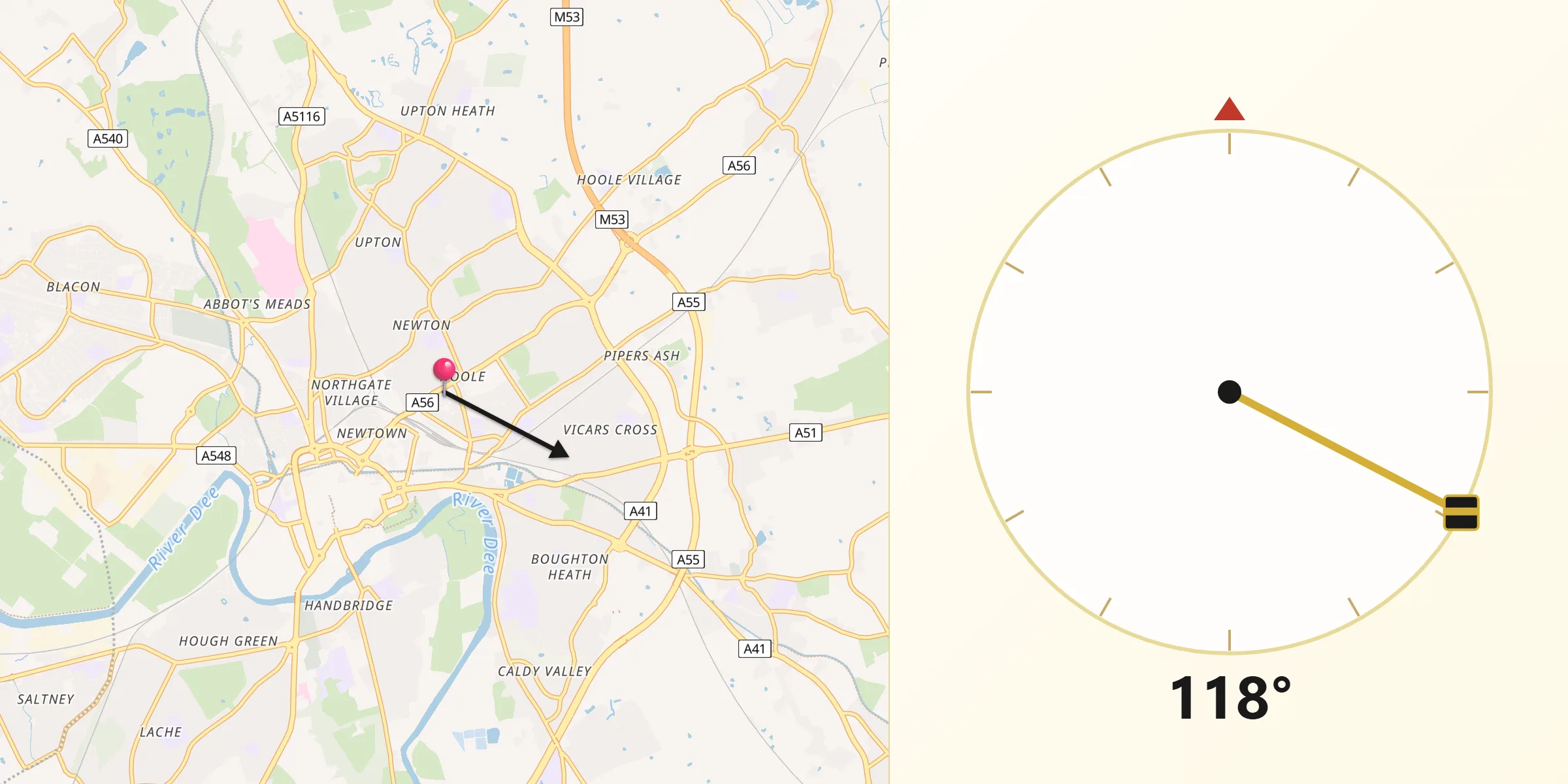 Qibla Direction from Hoole