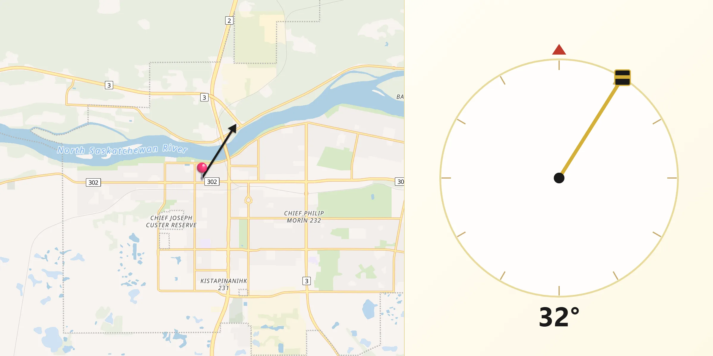 Qibla Direction from Prince Albert