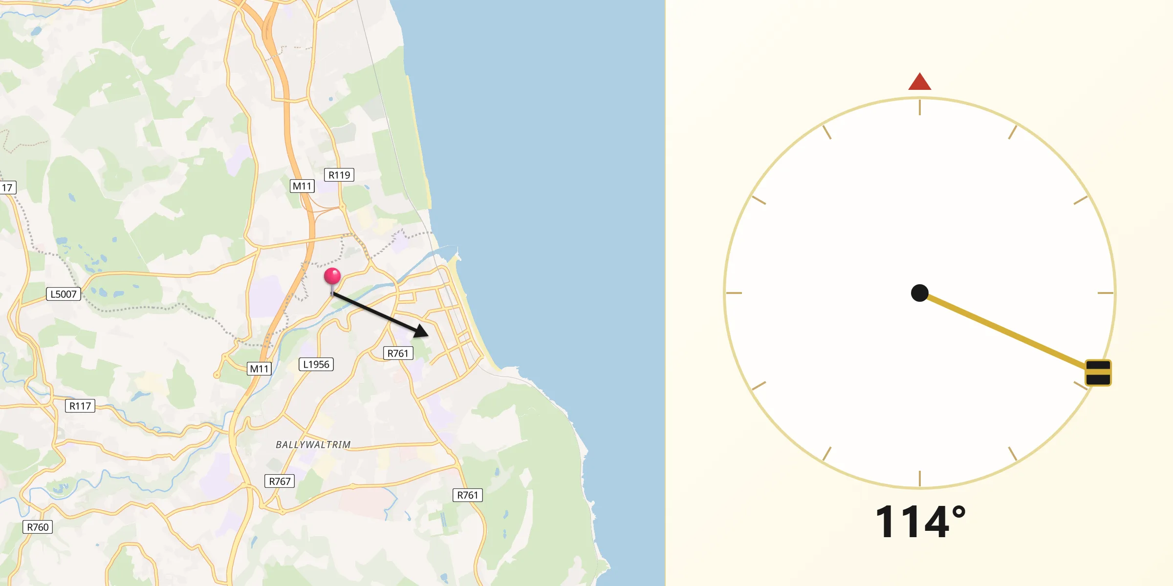 Qibla Direction from Little Bray