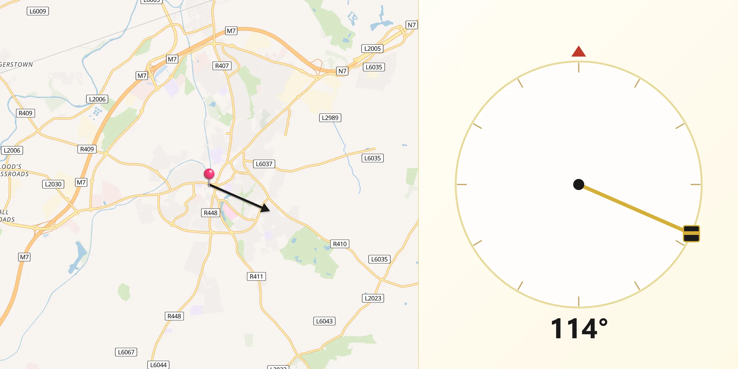Qibla Direction from Naas