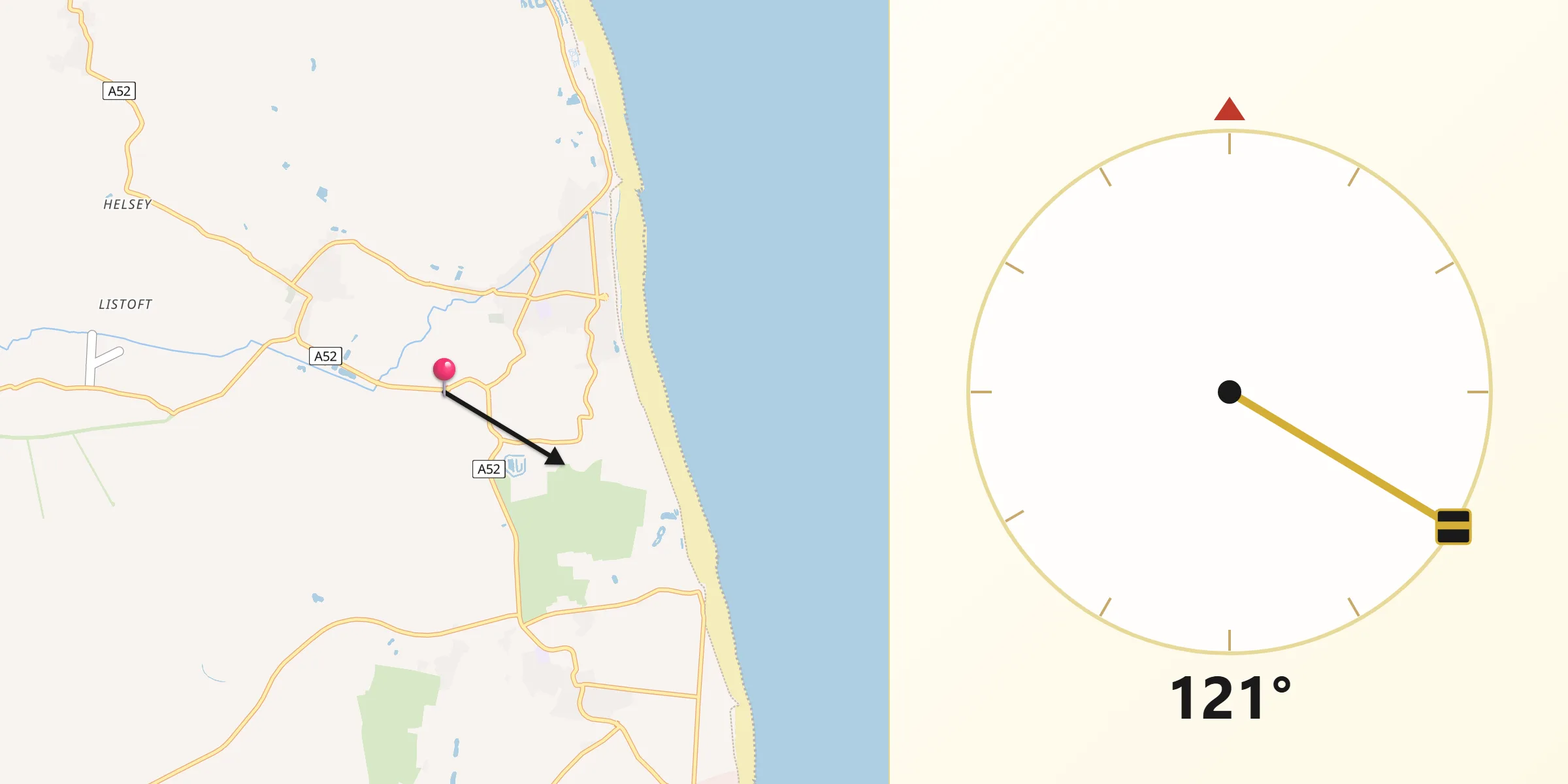 Qibla Direction from Chapel Saint Leonards