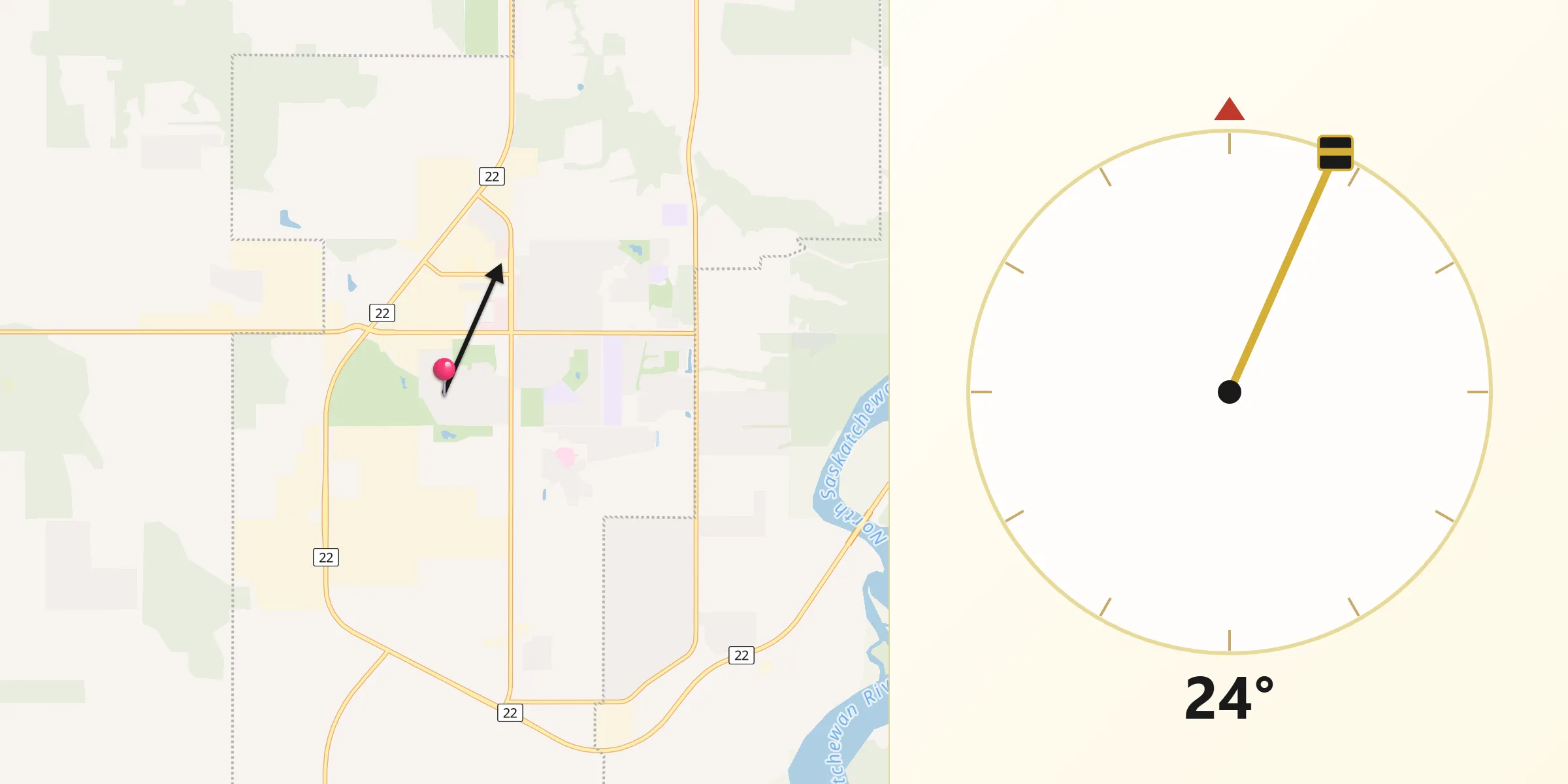 Qibla Direction from Drayton Valley