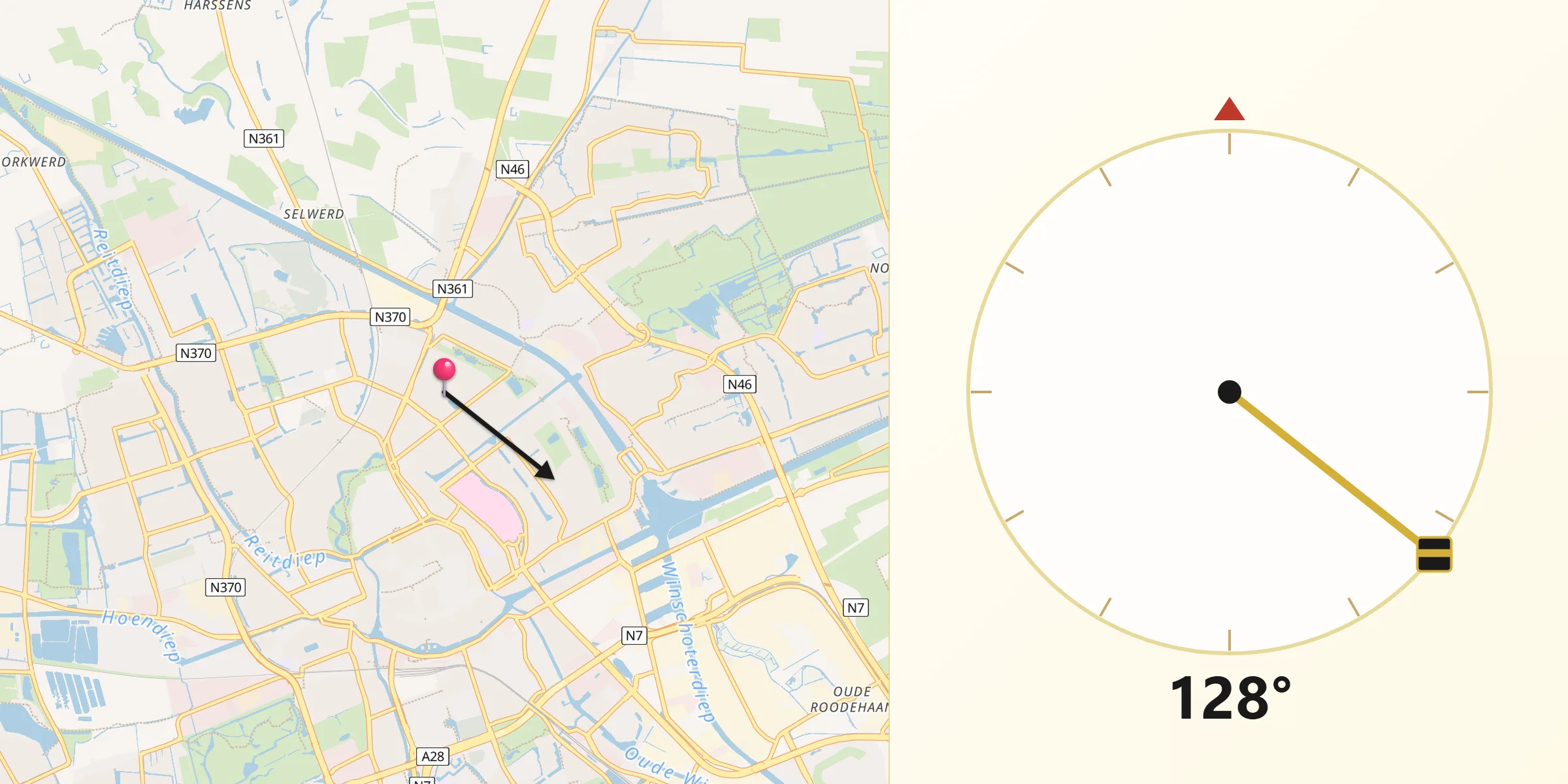 Qibla Richting vanaf Korrewegwijk