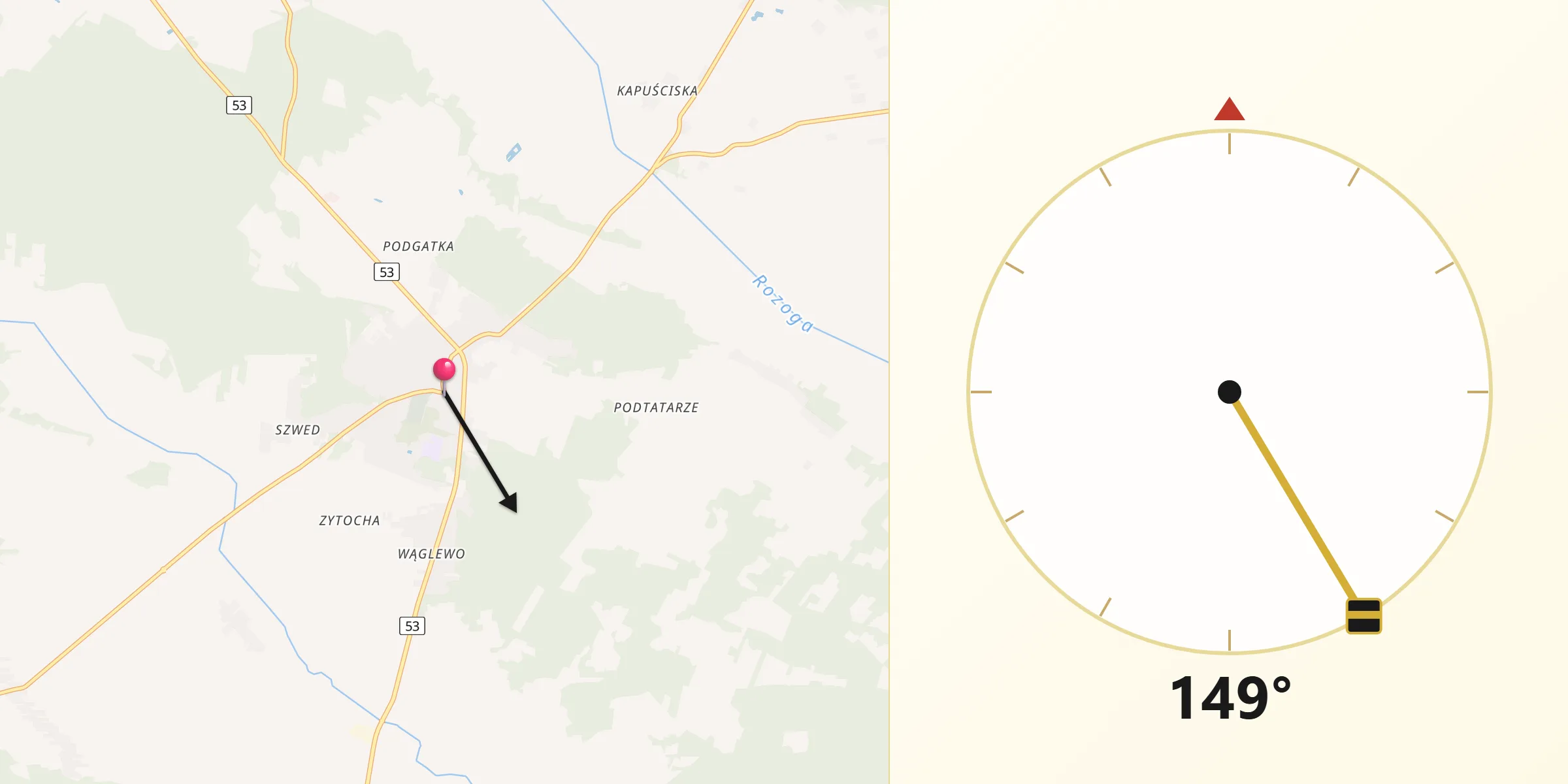 Kierunek Qibla z Kadzidło