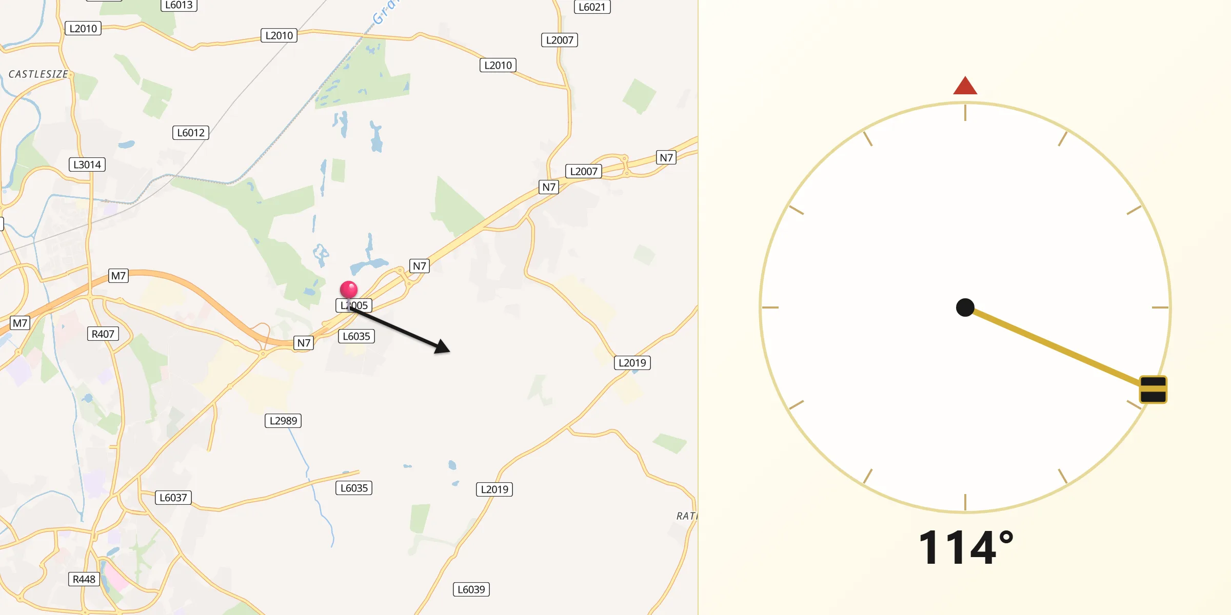 Qibla Direction from Johnstown