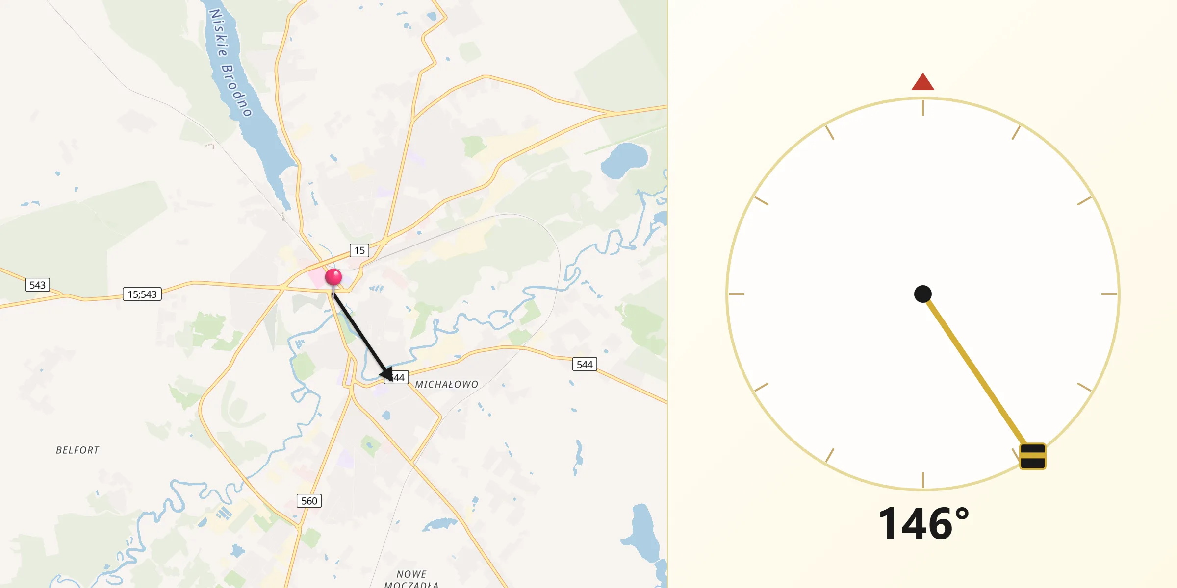 Kierunek Qibla z Brodnica